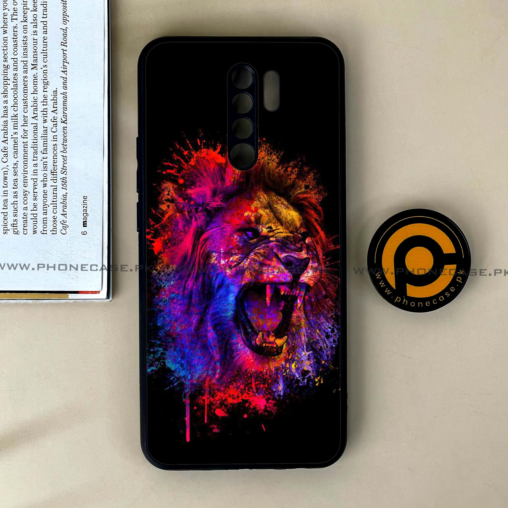 Xiaomi Redmi 9 - Tiger 2.0 Series - Premium Printed Glass soft Bumper shock Proof Case