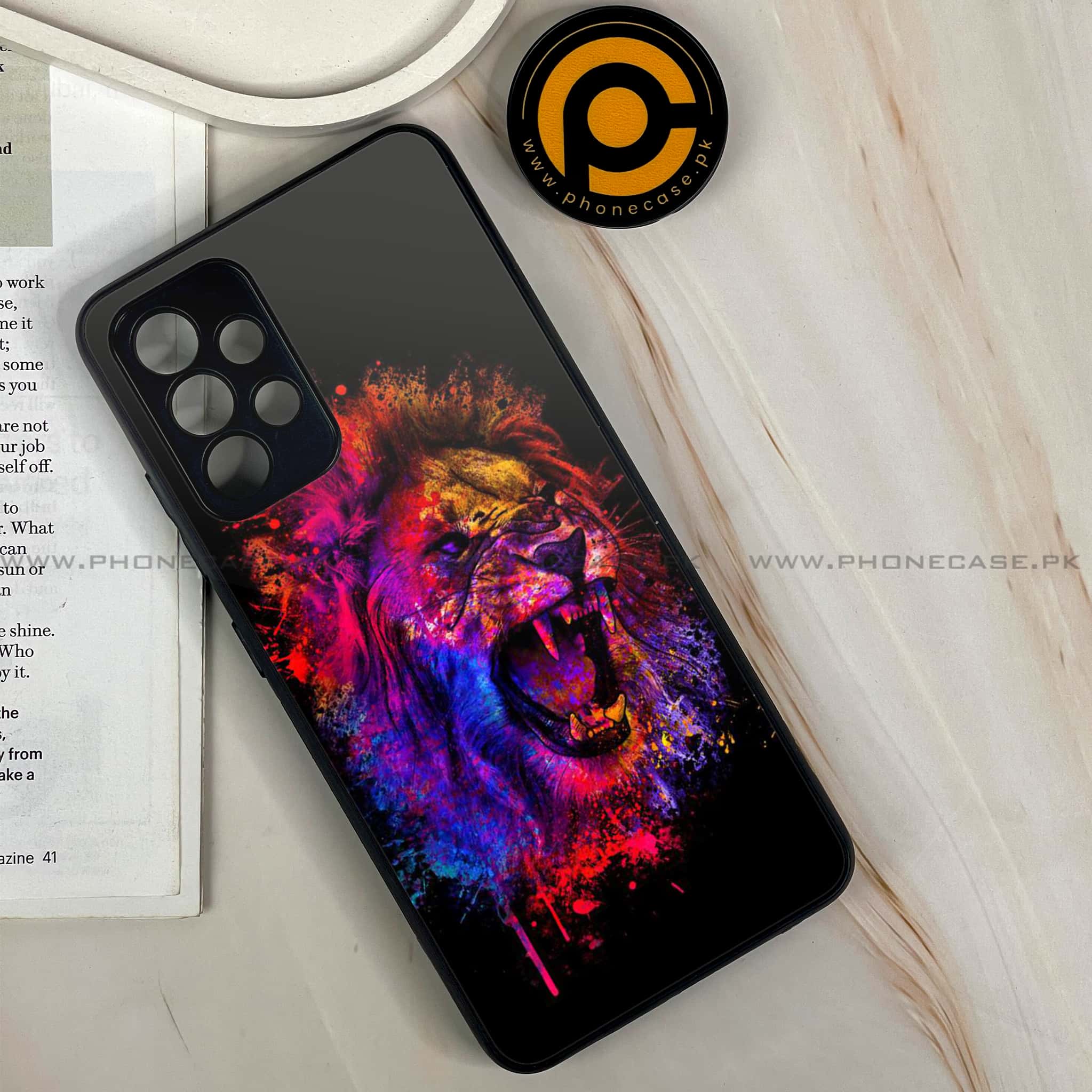 Samsung Galaxy A13 - Tiger 2.0 Series - Premium Printed Glass soft Bumper shock Proof Case