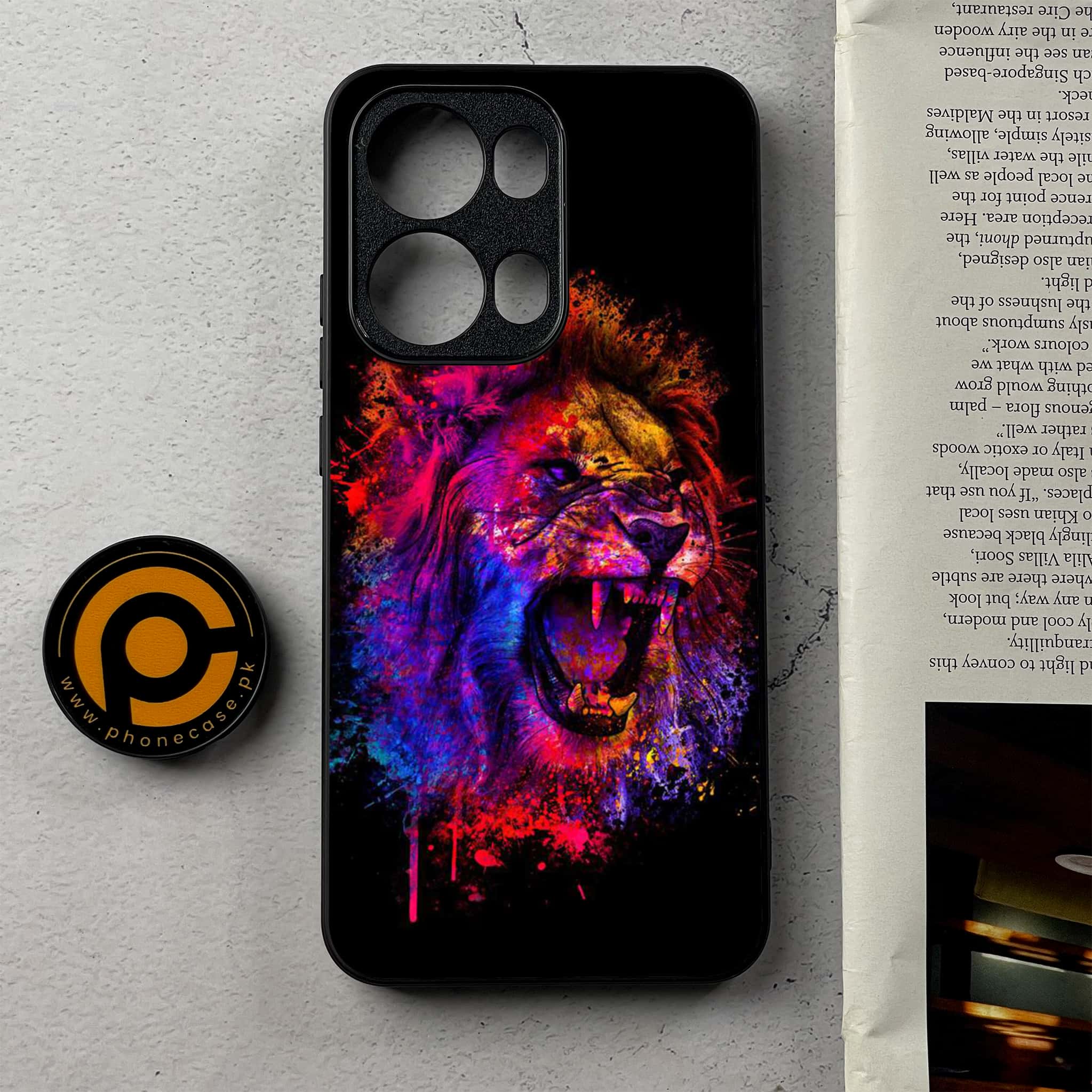 Oppo Reno 13 Pro - Tiger 2.0 Series - Premium Metal Printed Soft Bumper Shockproof Case