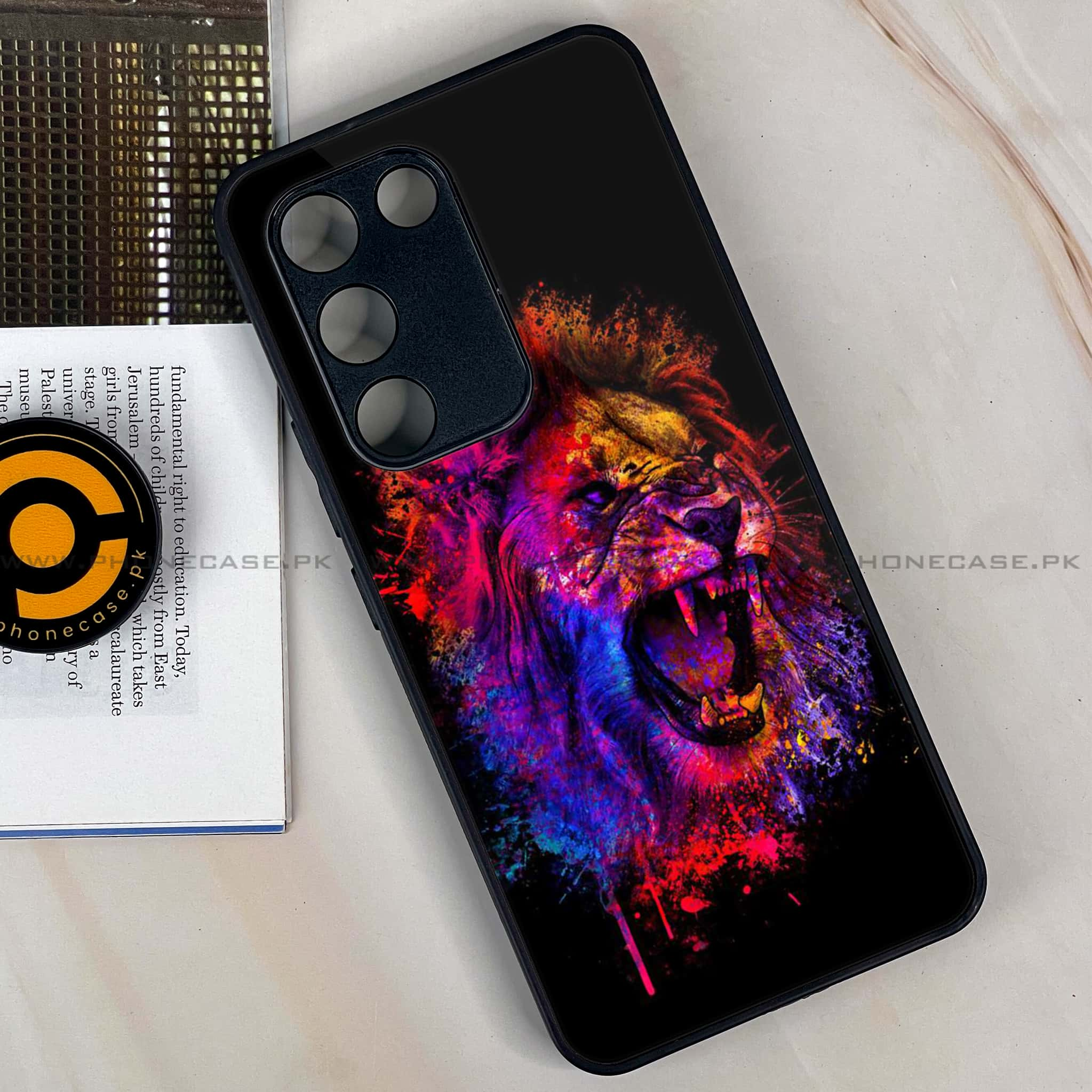 Vivo Y100 - Tiger 2.0 Series - Premium Printed Glass soft Bumper shock Proof Case