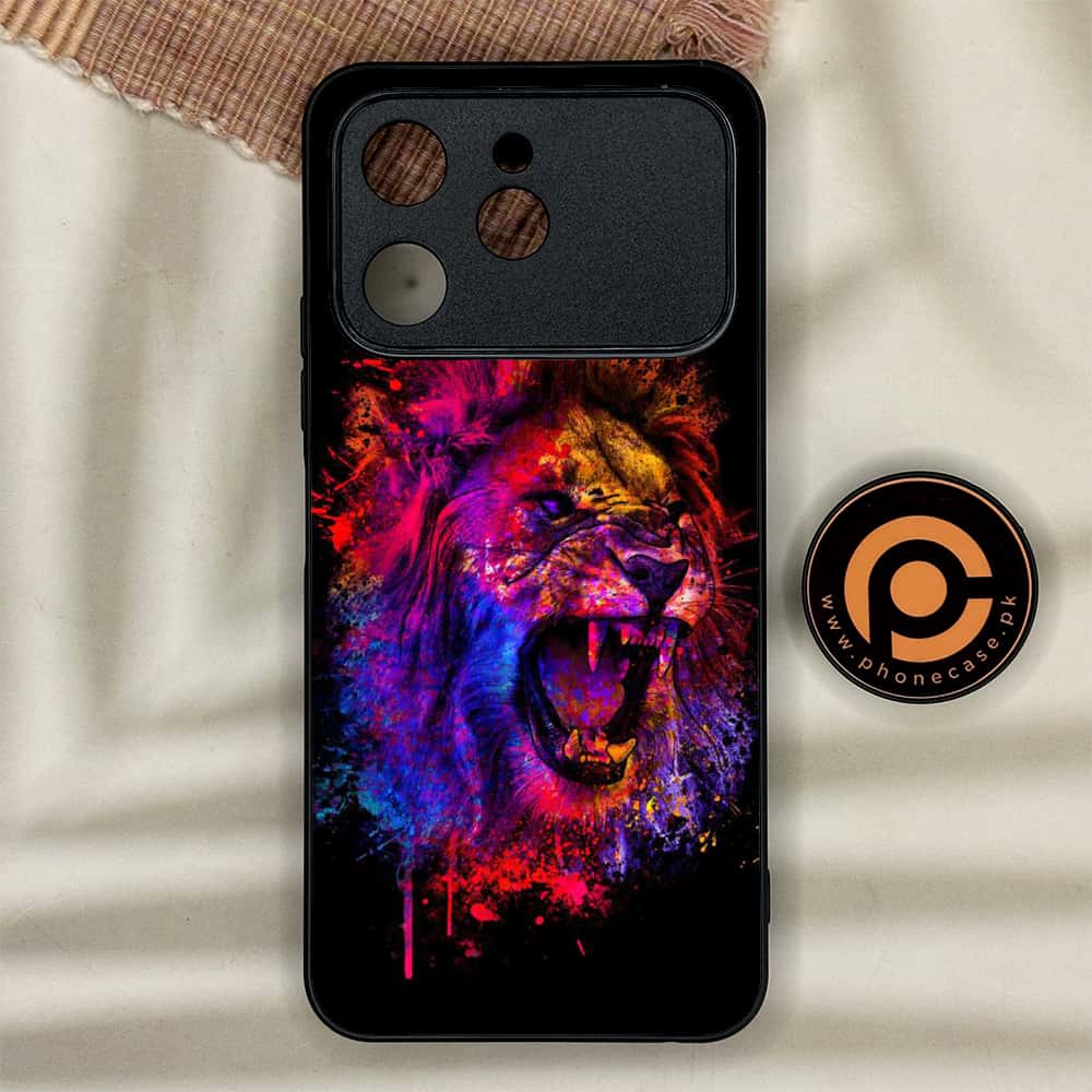 Tecno Spark 40 - Tiger 2.0 Series - Premium Metal Printed soft Bumper shock Proof Case
