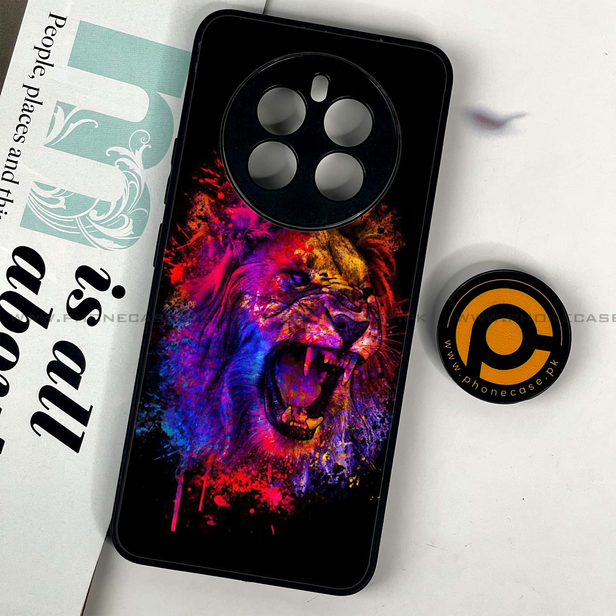 Realme 12 - Tiger 2.0 Series - Premium Printed Glass soft Bumper shock Proof Case