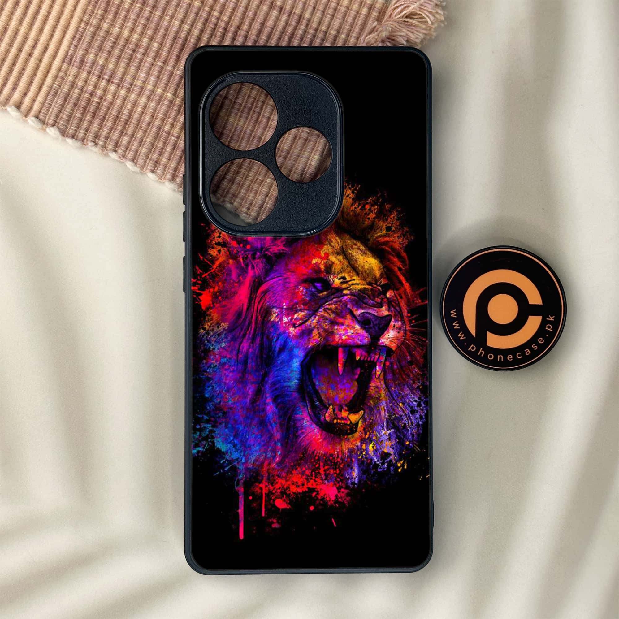 Realme GT 6 - Tiger 2.0 Series - Premium Metal Printed soft Bumper shock Proof Case