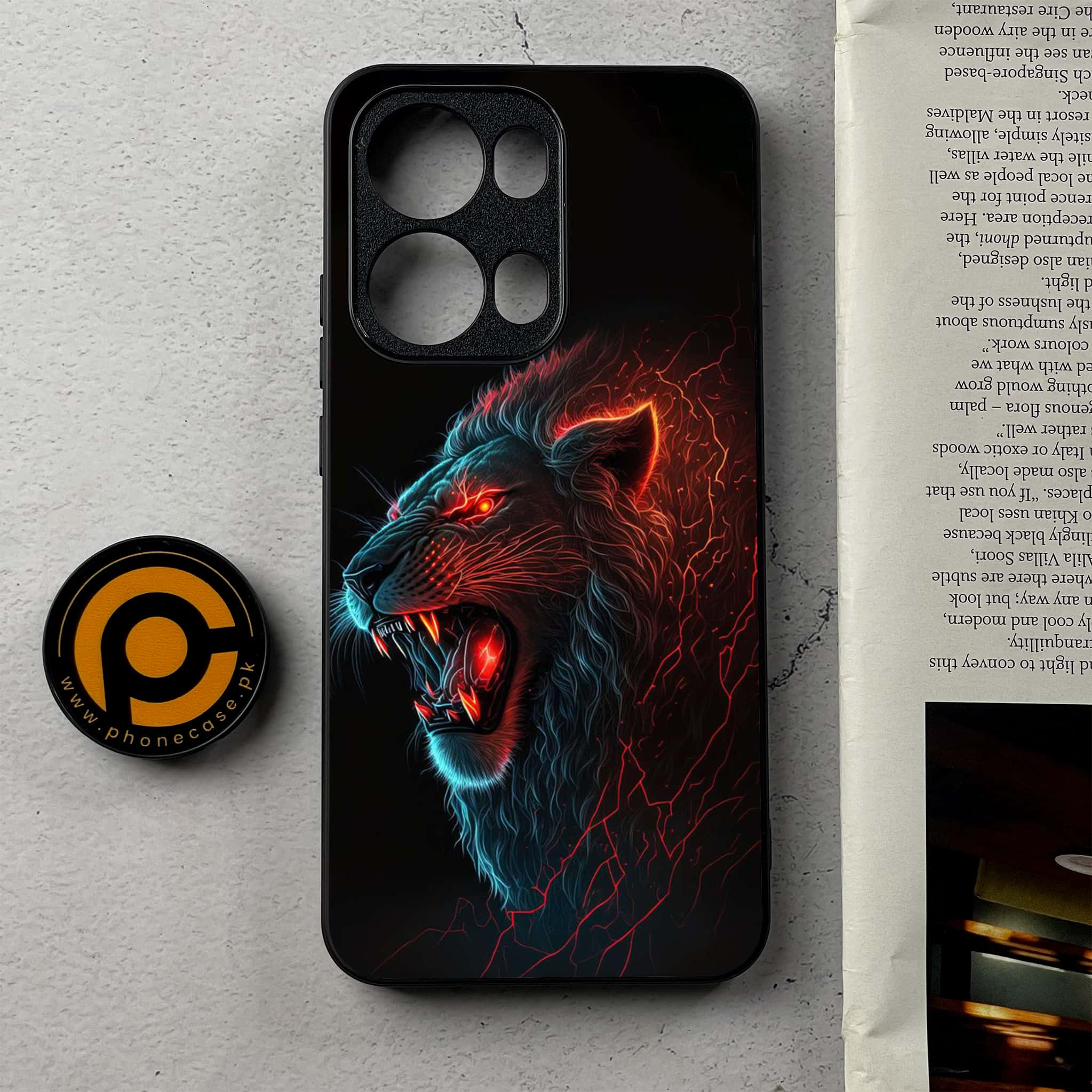 Oppo Reno 13 Pro - Tiger 2.0 Series - Premium Metal Printed Soft Bumper Shockproof Case
