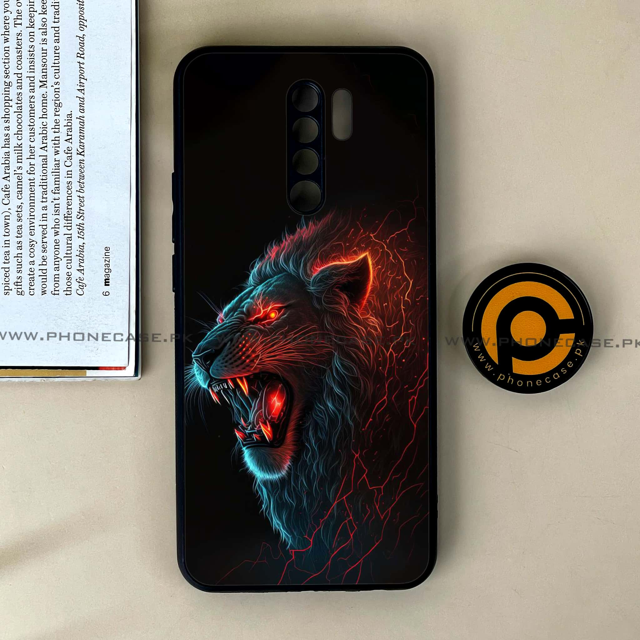 Xiaomi Redmi 9 - Tiger 2.0 Series - Premium Printed Glass soft Bumper shock Proof Case