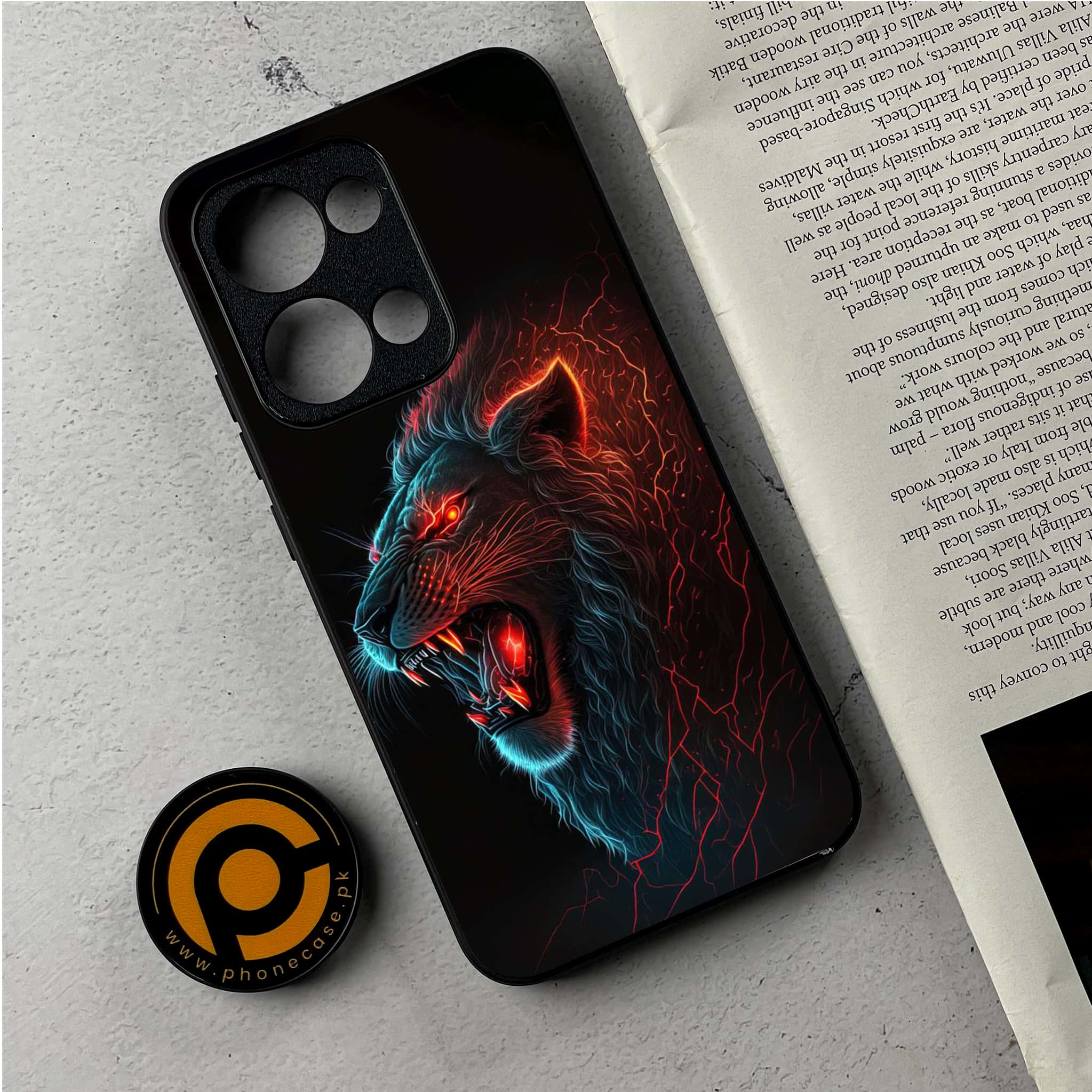 Oppo Reno 13 - Tiger 2.0 Series - Premium Metal Printed Soft Bumper Shockproof Case