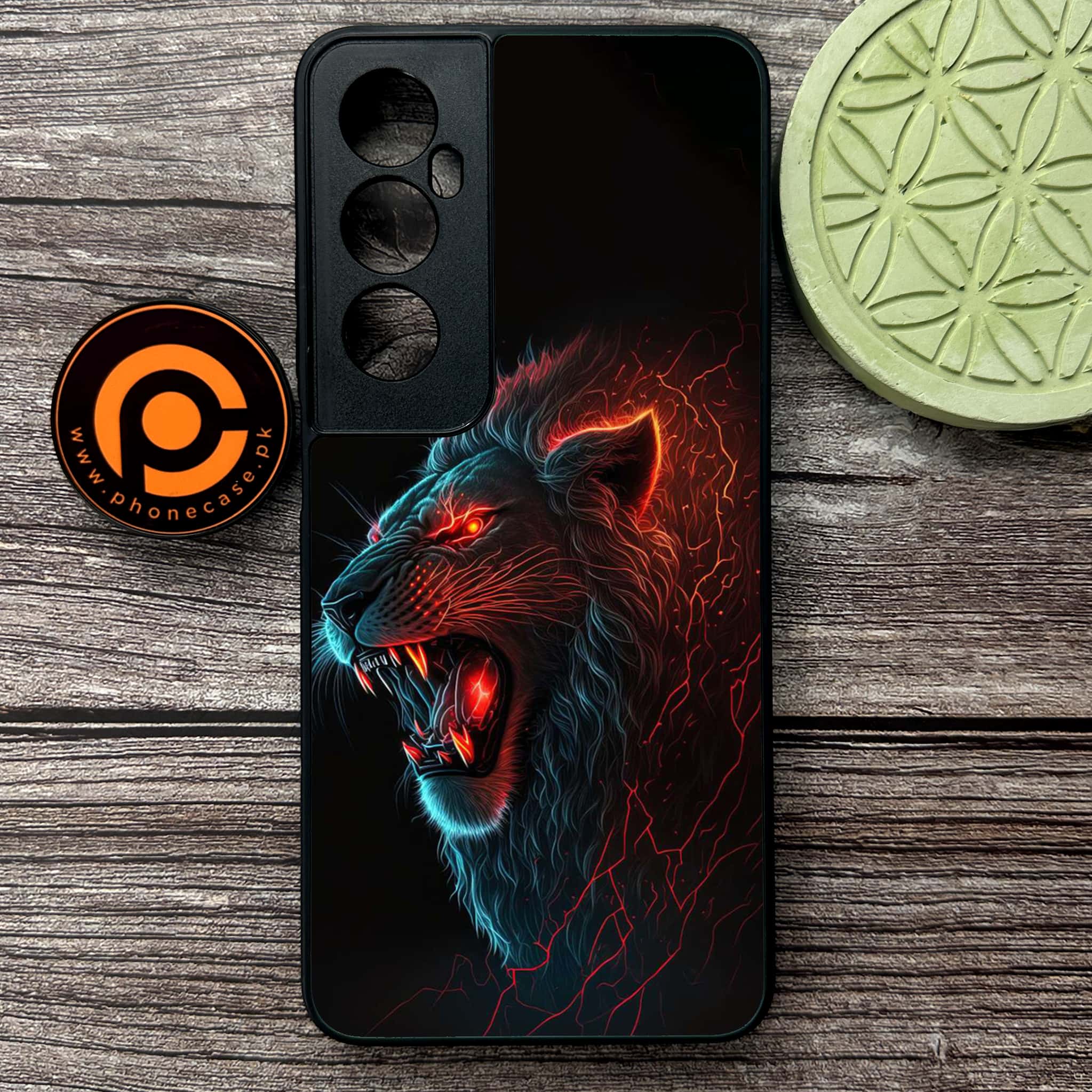 Realme C65  - Tiger 2.0 Series - Premium Metal Printed soft Bumper shock Proof Case