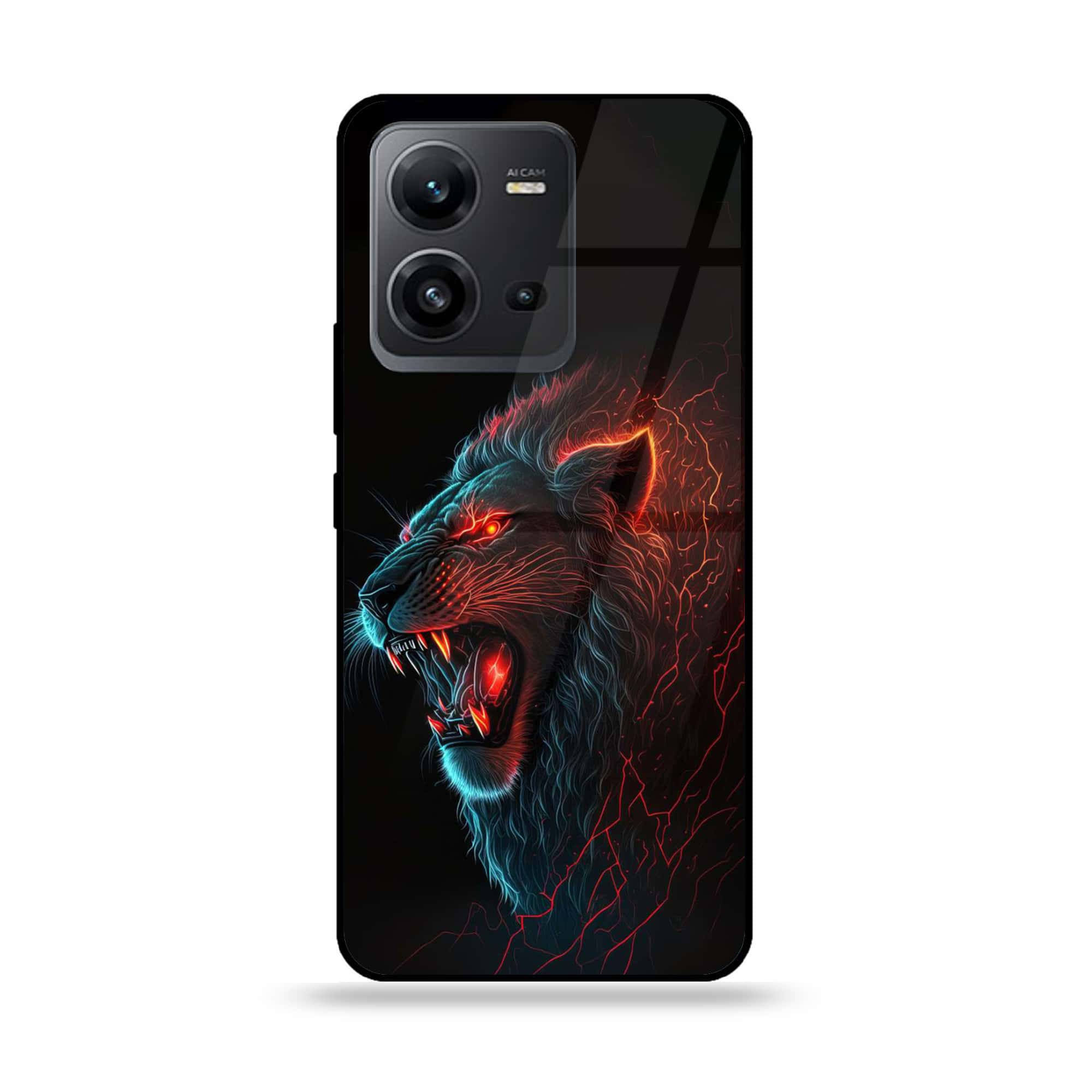 Vivo V25e - Tiger 2.0 Series - Premium Printed Glass soft Bumper shock Proof Case