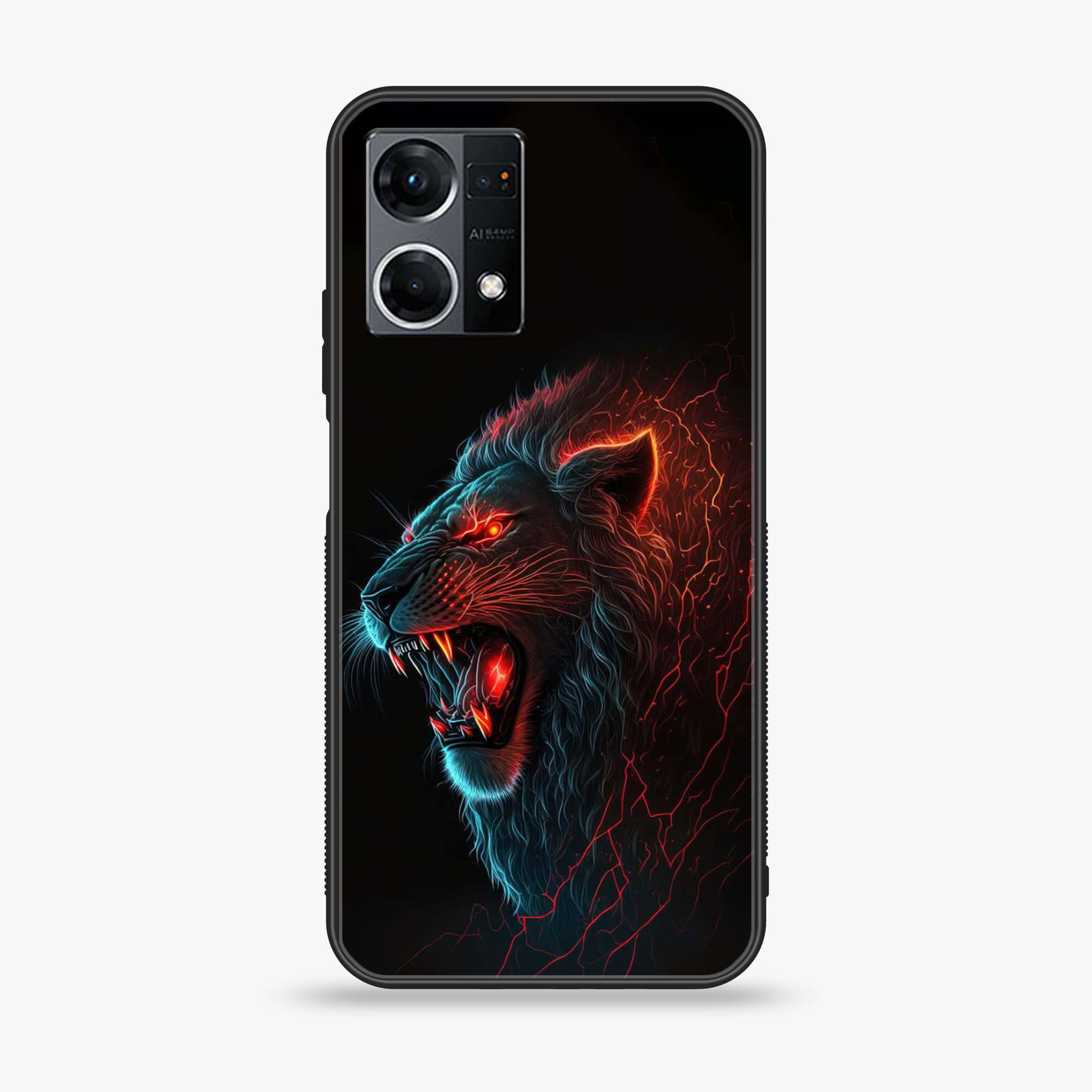 Oppo Reno 7 - Tiger 2.0 Series - Premium Printed Glass soft Bumper shock Proof Case