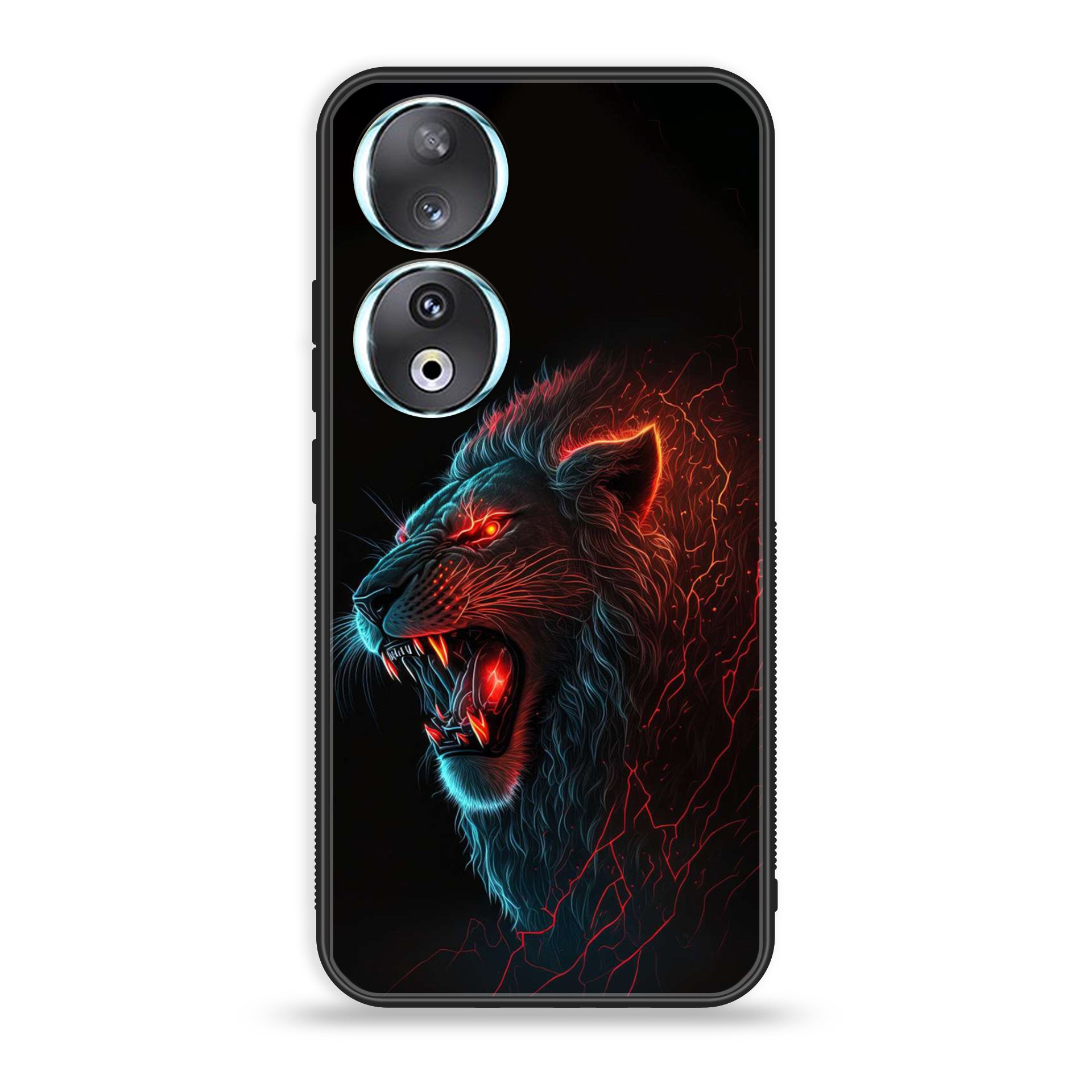 Huawei Honor 90 - Tiger 2.0 Series - Premium Printed Glass soft Bumper shock Proof Case