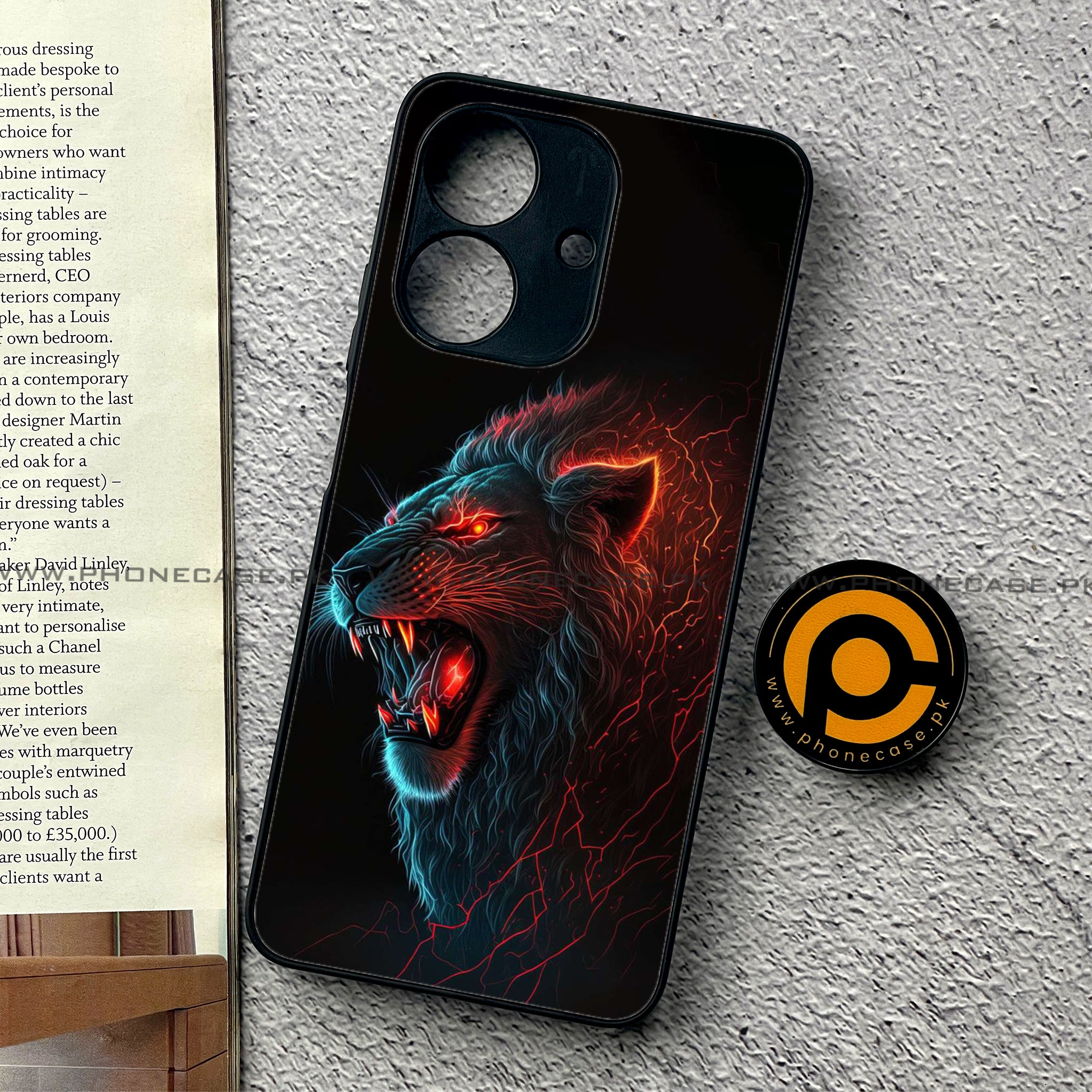 Realme Note 60 - Tiger 2.0 Series - Premium Printed Glass soft Bumper shock Proof Case