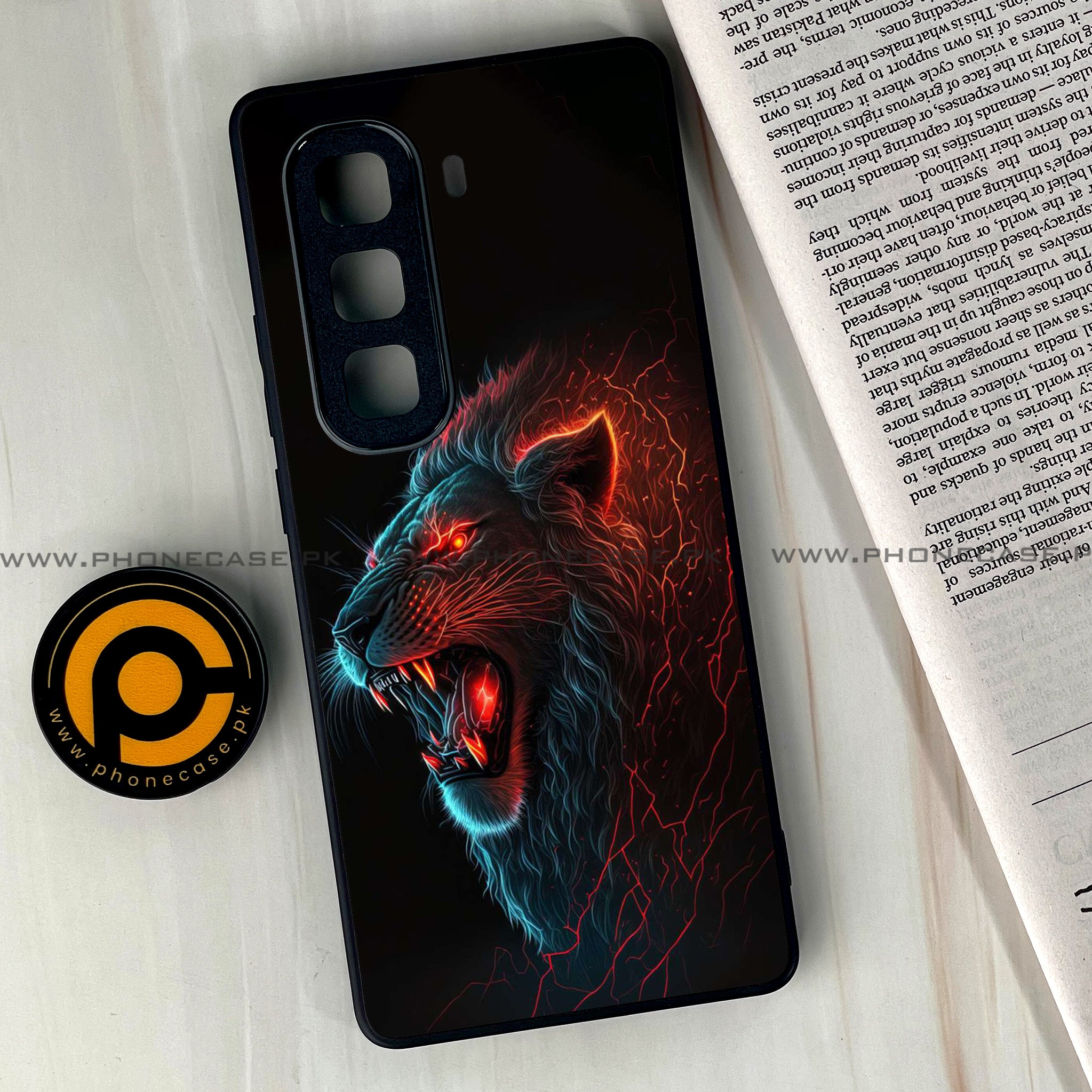 Infinix Hot 50 Pro Plus - Tiger 2.0 Series - Premium Printed Glass soft Bumper shock Proof Case