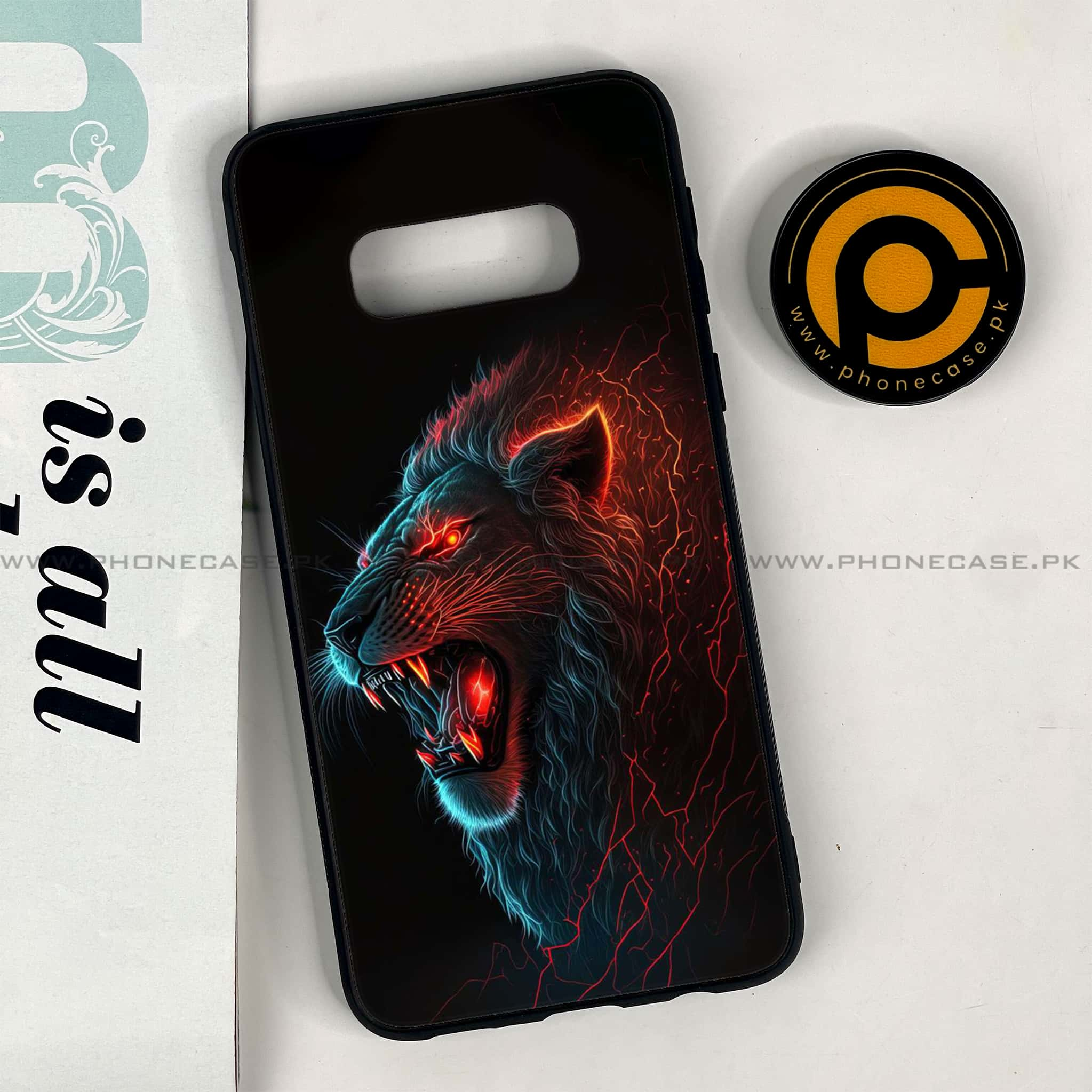 Galaxy S10e - Tiger 2.0 Series - Premium Printed Glass soft Bumper shock Proof Case