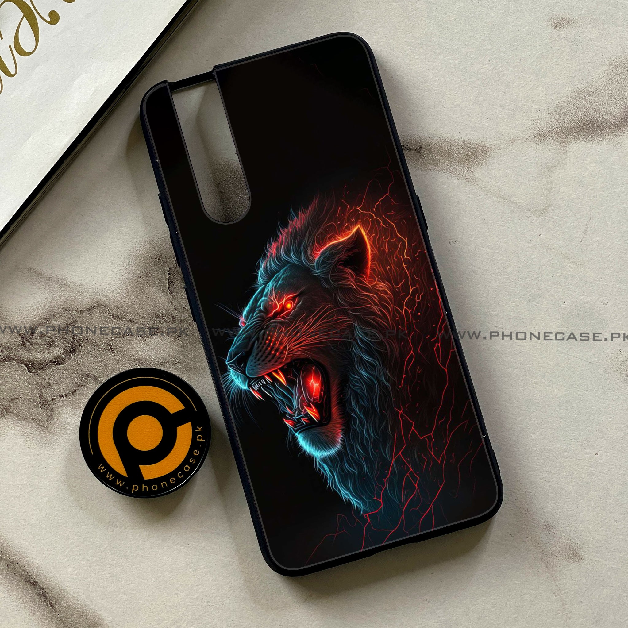 Vivo V15 Pro - Tiger 2.0 Series - Premium Printed Glass soft Bumper shock Proof Case