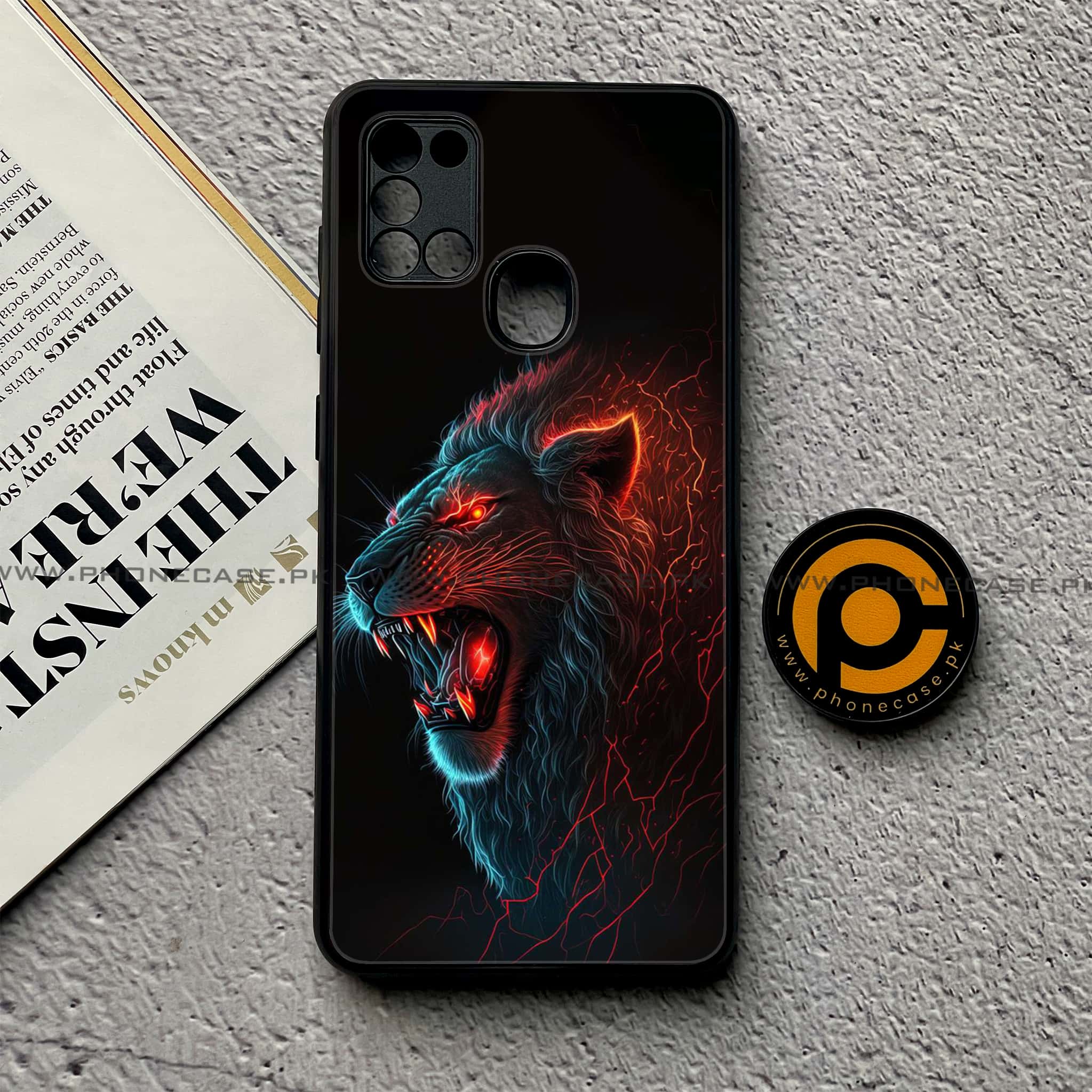 Samsung Galaxy A21s - Tiger 2.0 Series - Premium Printed Glass soft Bumper shock Proof Case