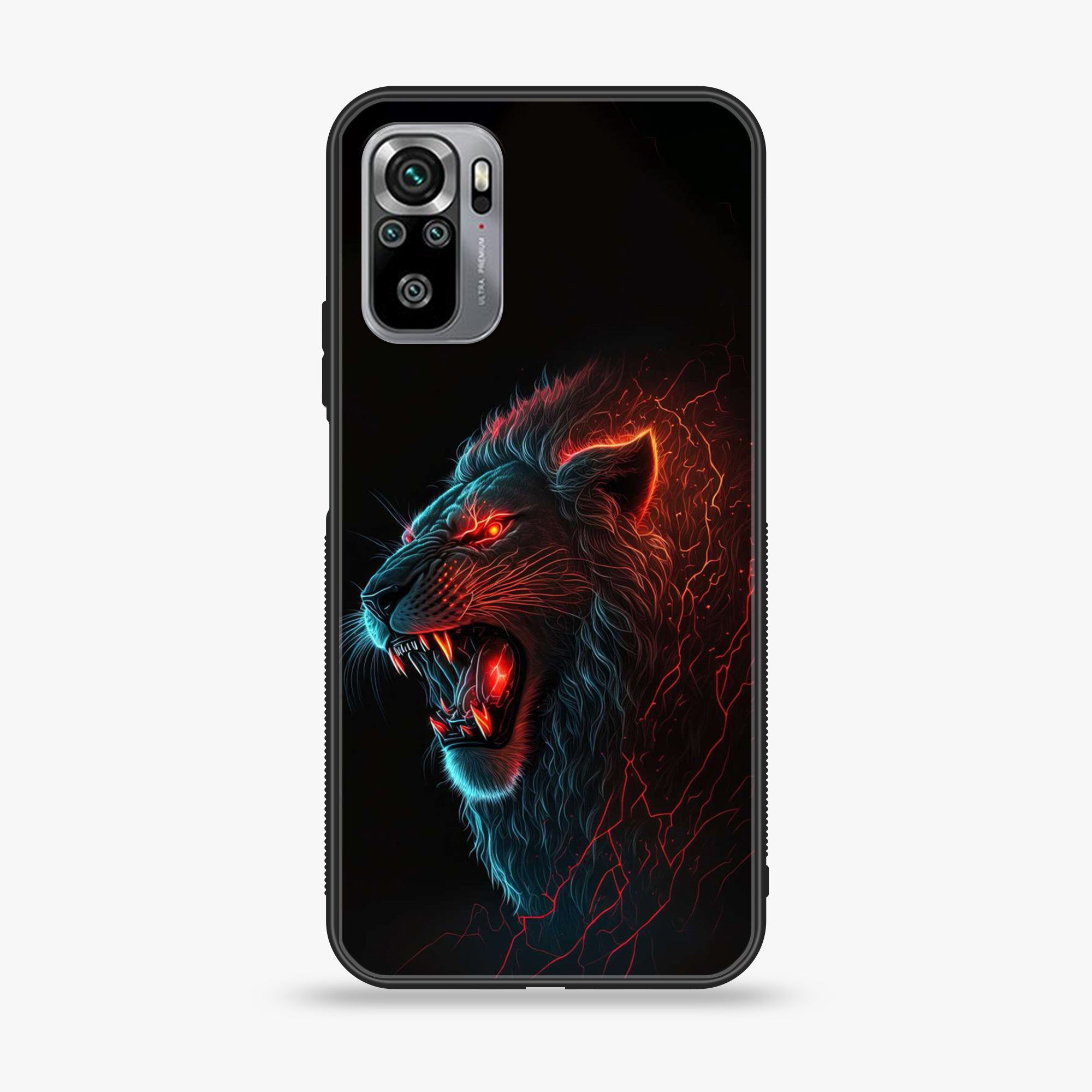 Xiaomi Redmi Note 10S- Tiger 2.0 Series - Premium Printed Glass soft Bumper shock Proof Case