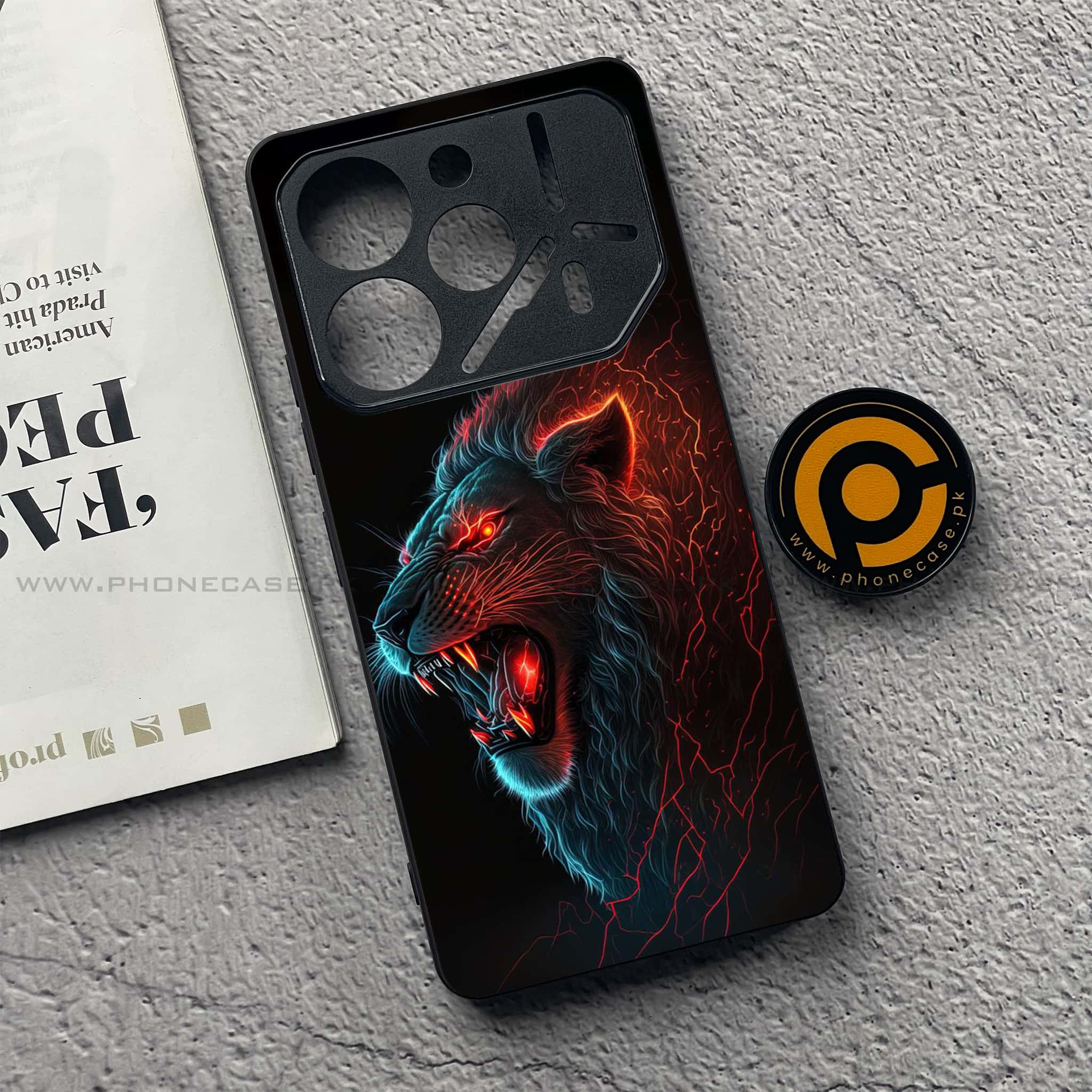 Tecno Pova 6 - Tiger 2.0 Series - Premium Printed Glass soft Bumper shock Proof Case