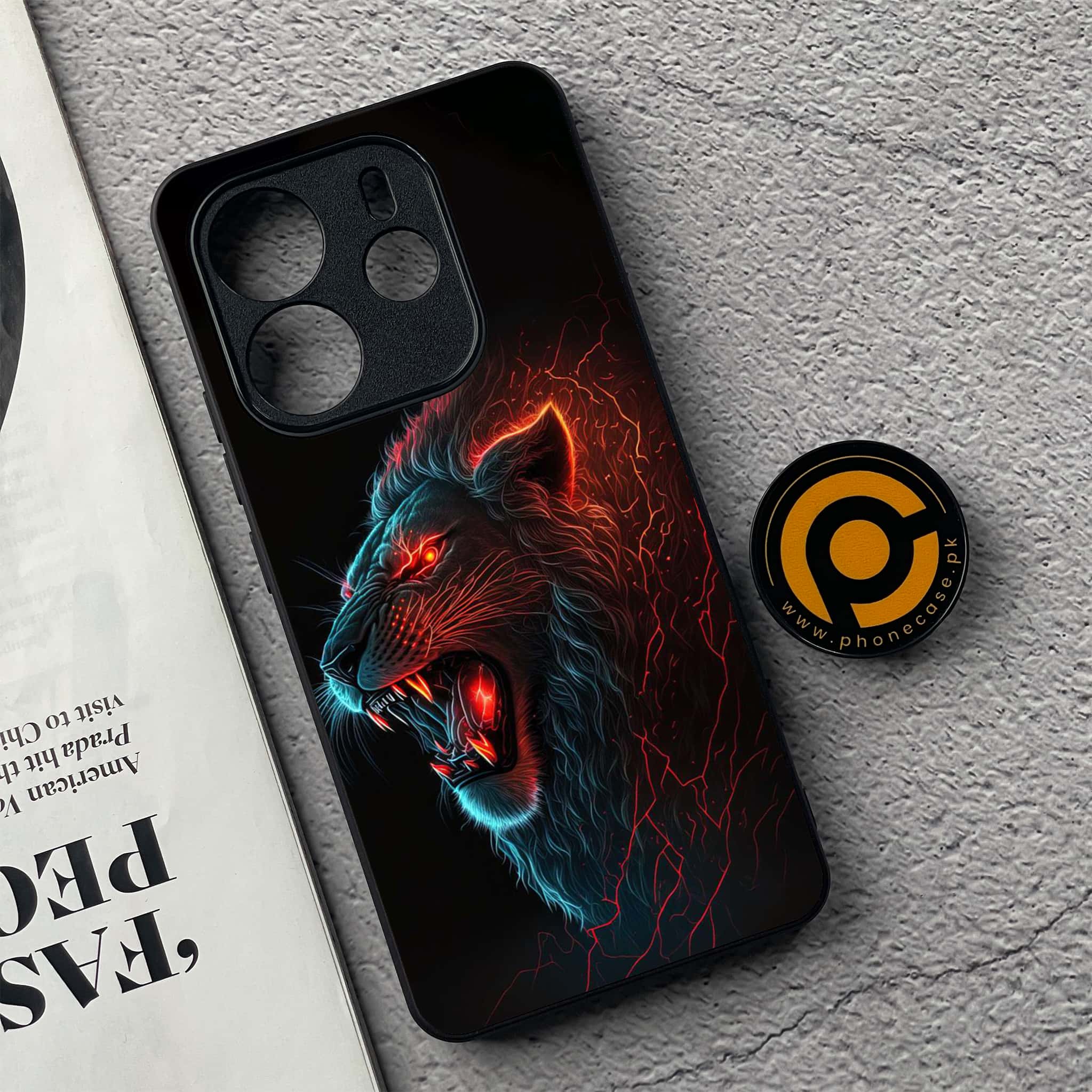 Xiaomi Redmi Note 14 - Tiger 2.0 Series - Premium Printed Glass soft Bumper shock Proof Case