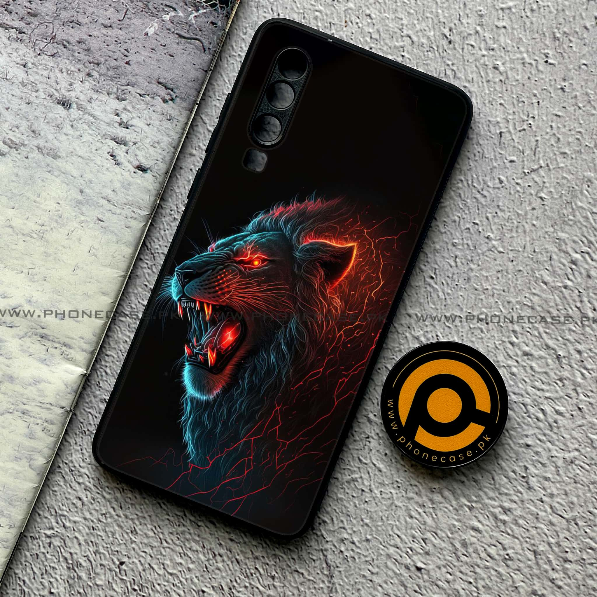 Huawei P30 - Tiger 2.0 Series - Premium Printed Glass soft Bumper shock Proof Case