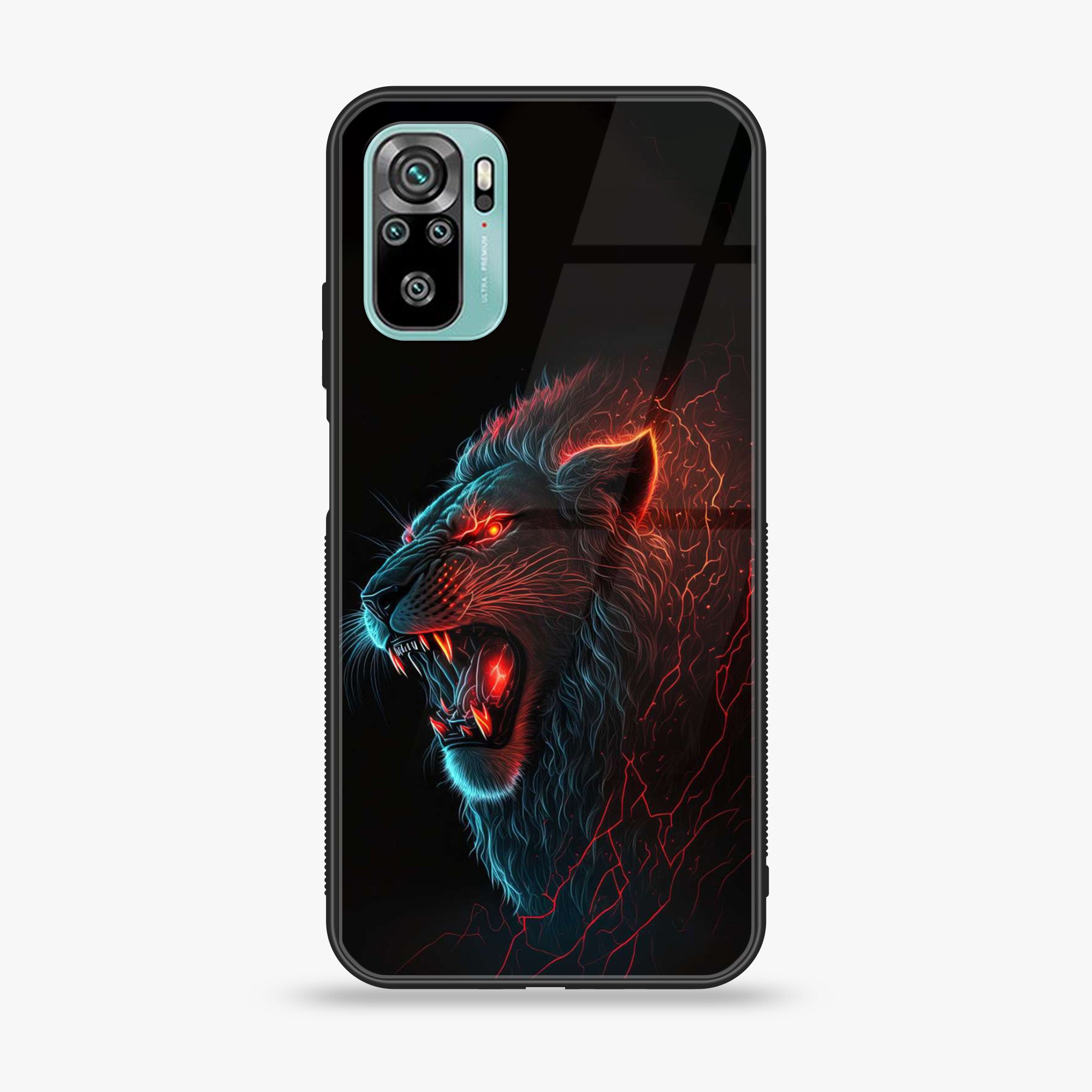 Redmi 10 - Tiger 2.0 Series - Premium Printed Glass soft Bumper shock Proof Case