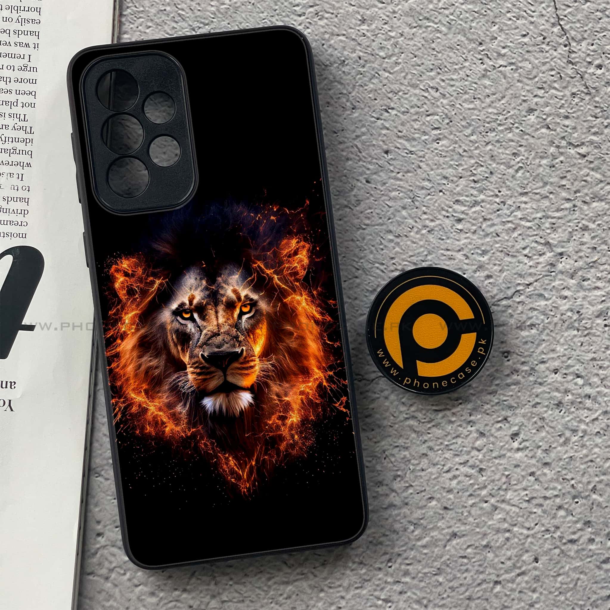 Samsung Galaxy A33- Tiger 2.0 Series - Premium Printed Glass soft Bumper shock Proof Case
