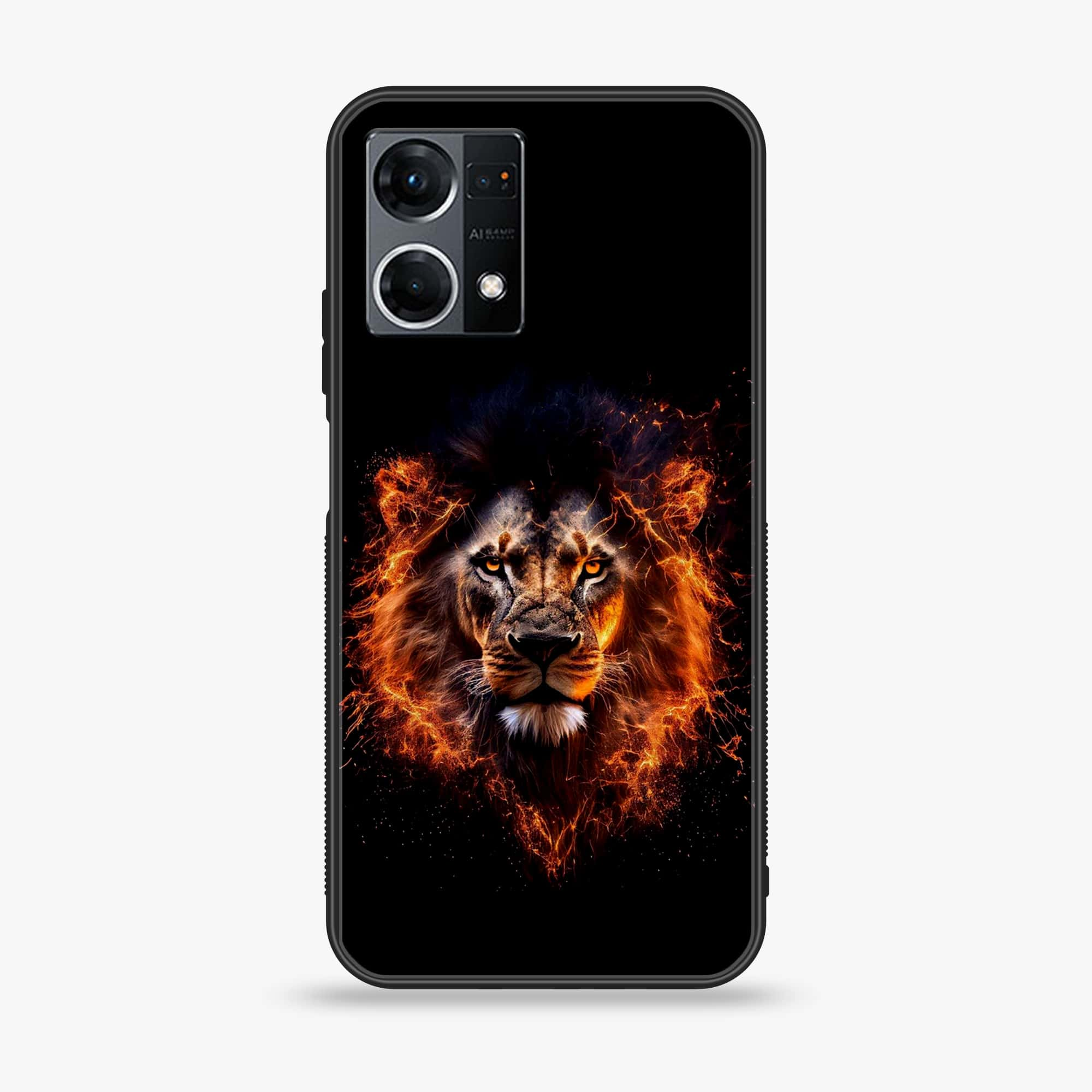 Oppo Reno 7 - Tiger 2.0 Series - Premium Printed Glass soft Bumper shock Proof Case