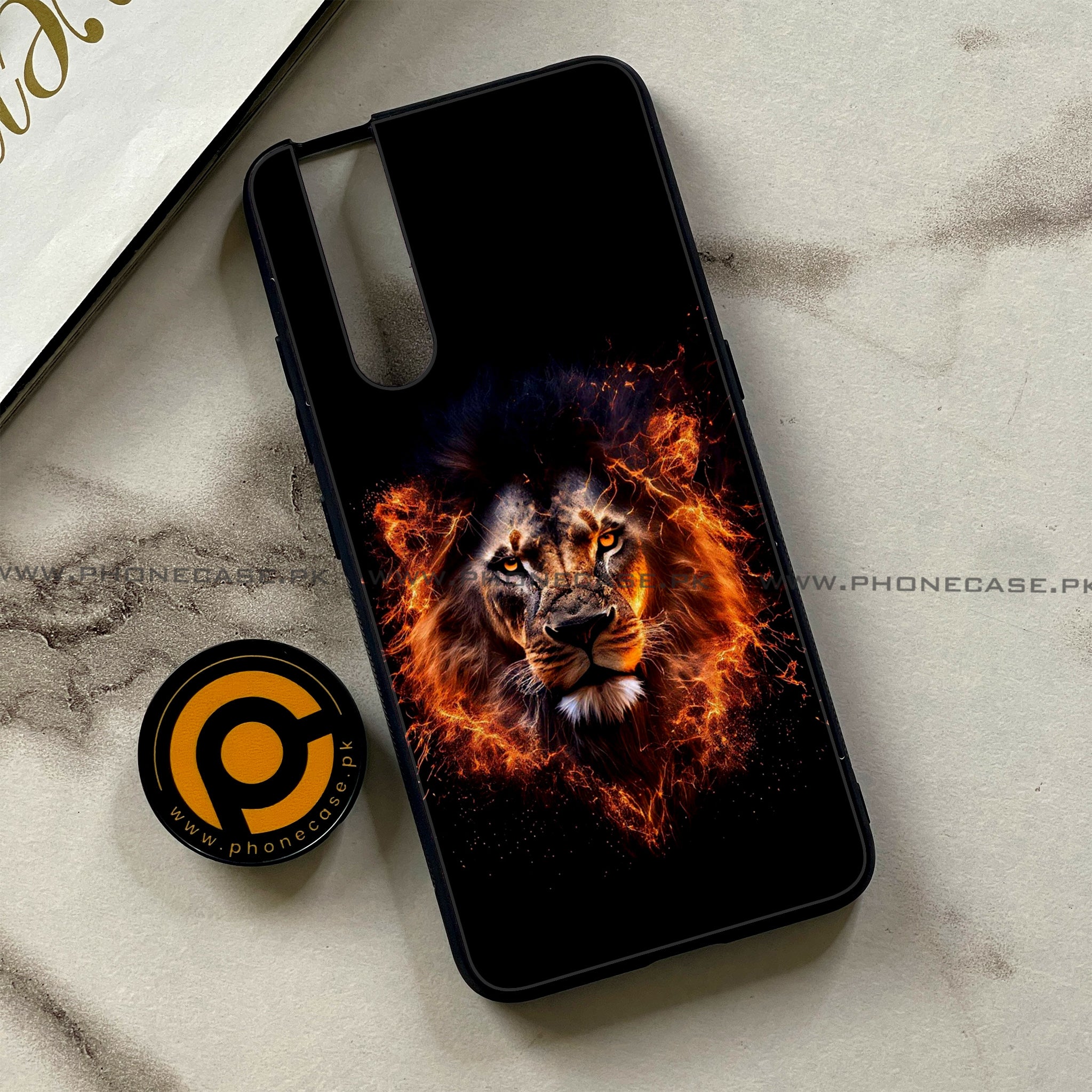 Vivo V15 Pro - Tiger 2.0 Series - Premium Printed Glass soft Bumper shock Proof Case