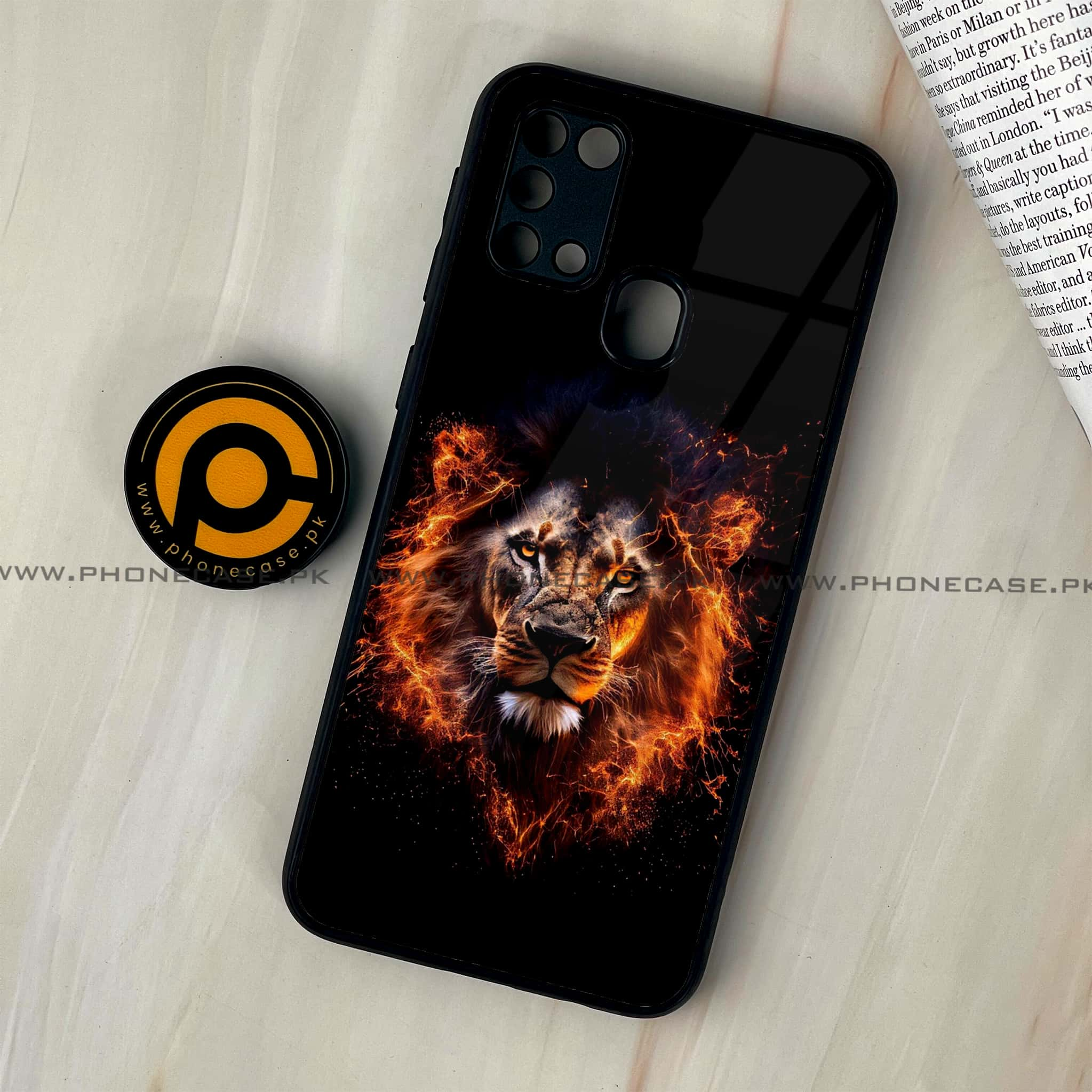 Galaxy M31 - Tiger 2.0 Series - Premium Printed Glass soft Bumper shock Proof Case