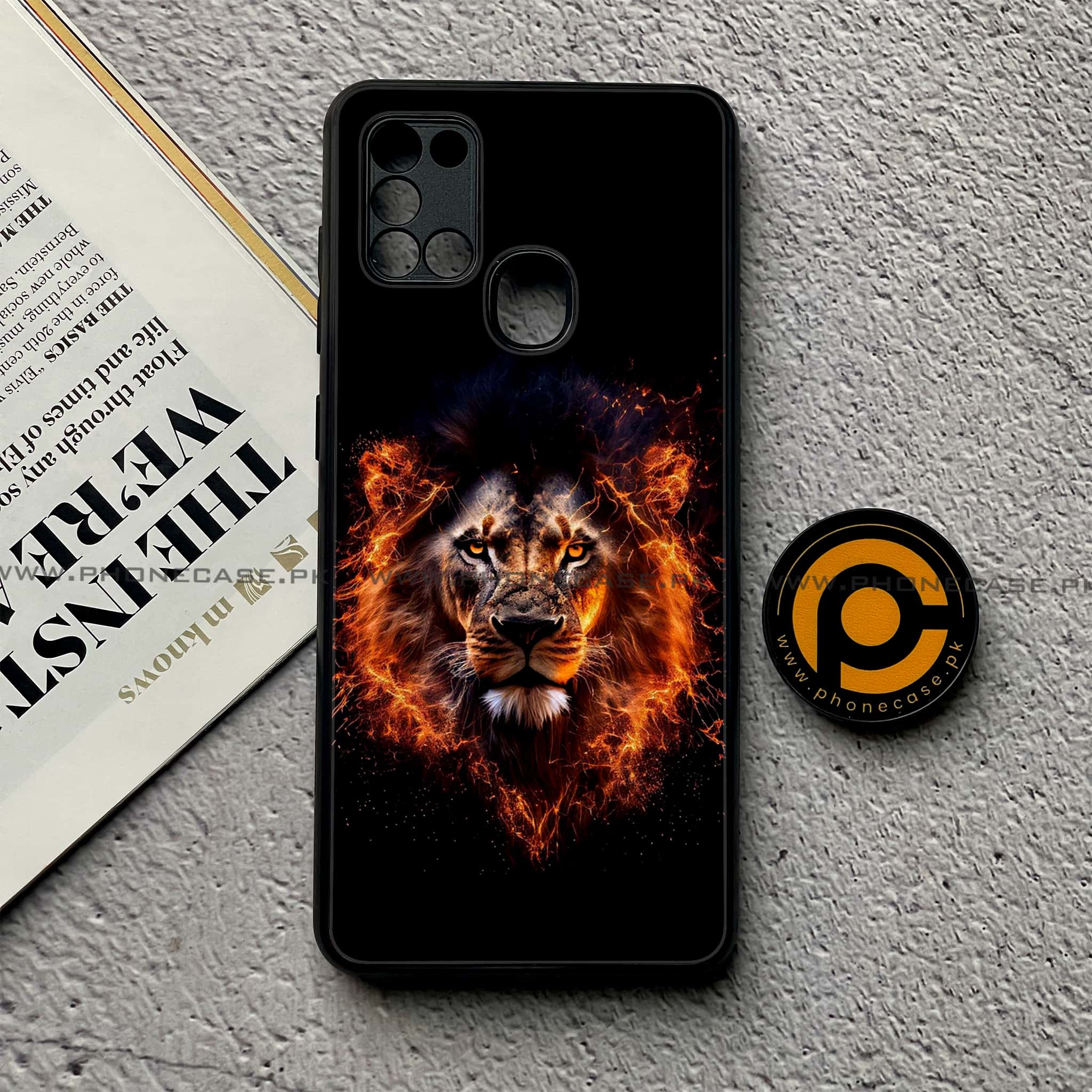Samsung Galaxy A21s - Tiger 2.0 Series - Premium Printed Glass soft Bumper shock Proof Case