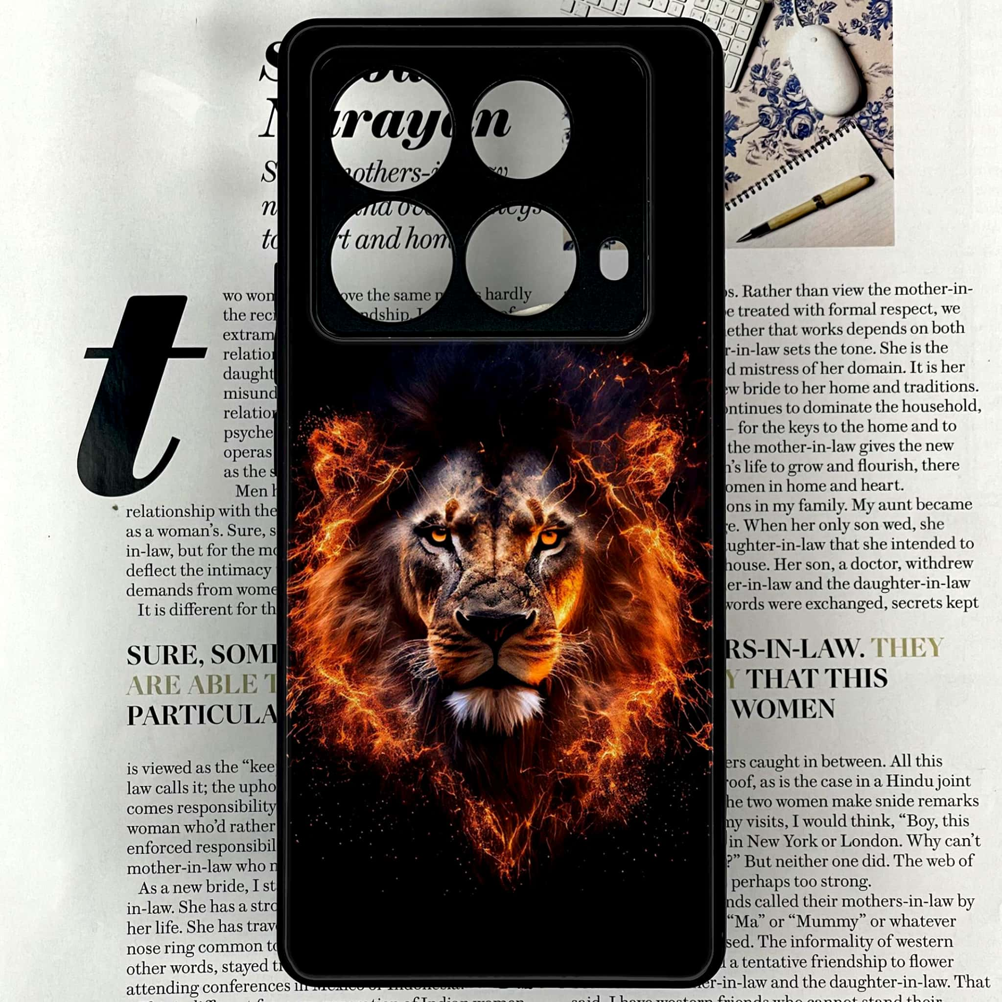 Infinix Note 40 4G - Tiger 2.0 Series - Premium Printed Glass soft Bumper shock Proof Case