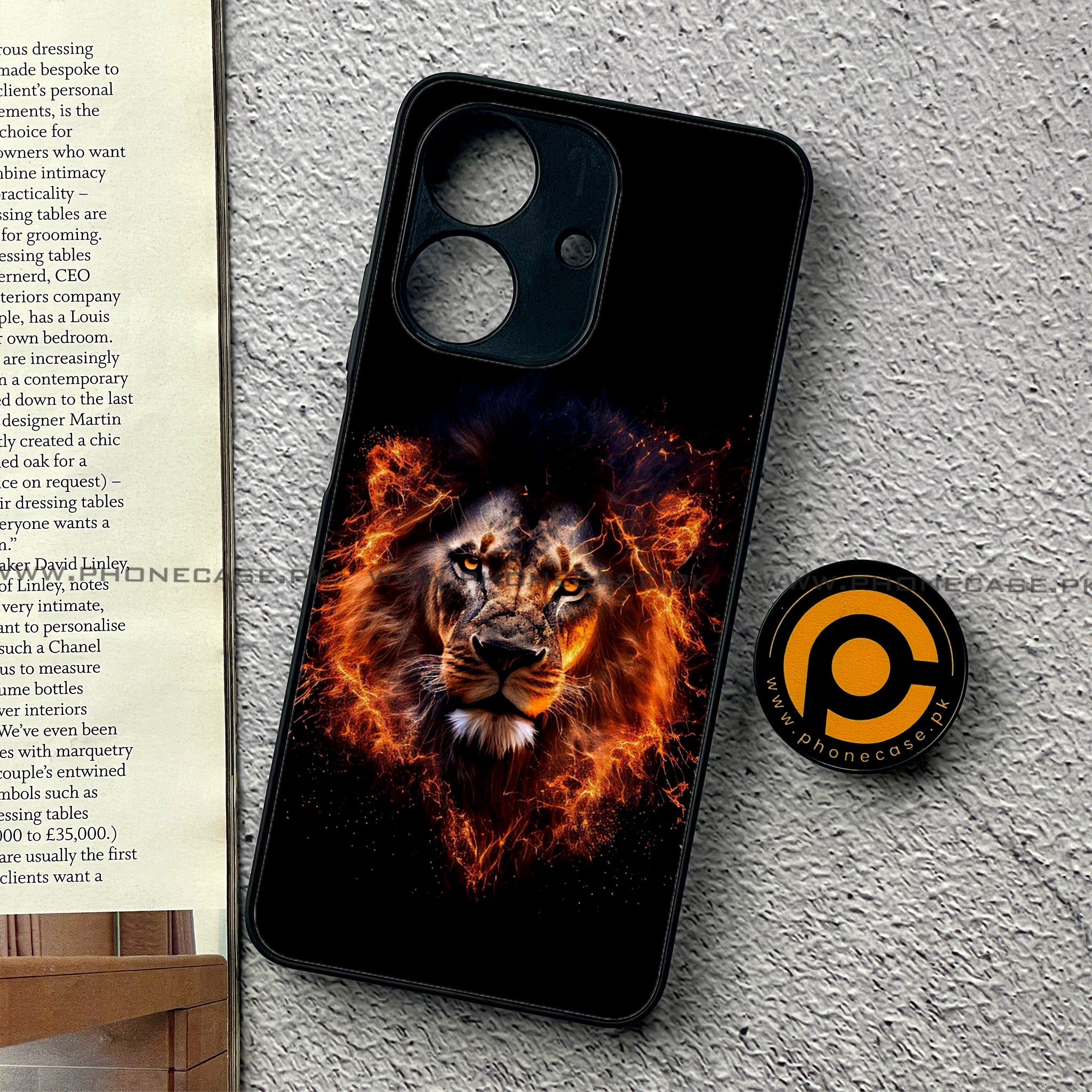 Realme Note 60 - Tiger 2.0 Series - Premium Printed Glass soft Bumper shock Proof Case