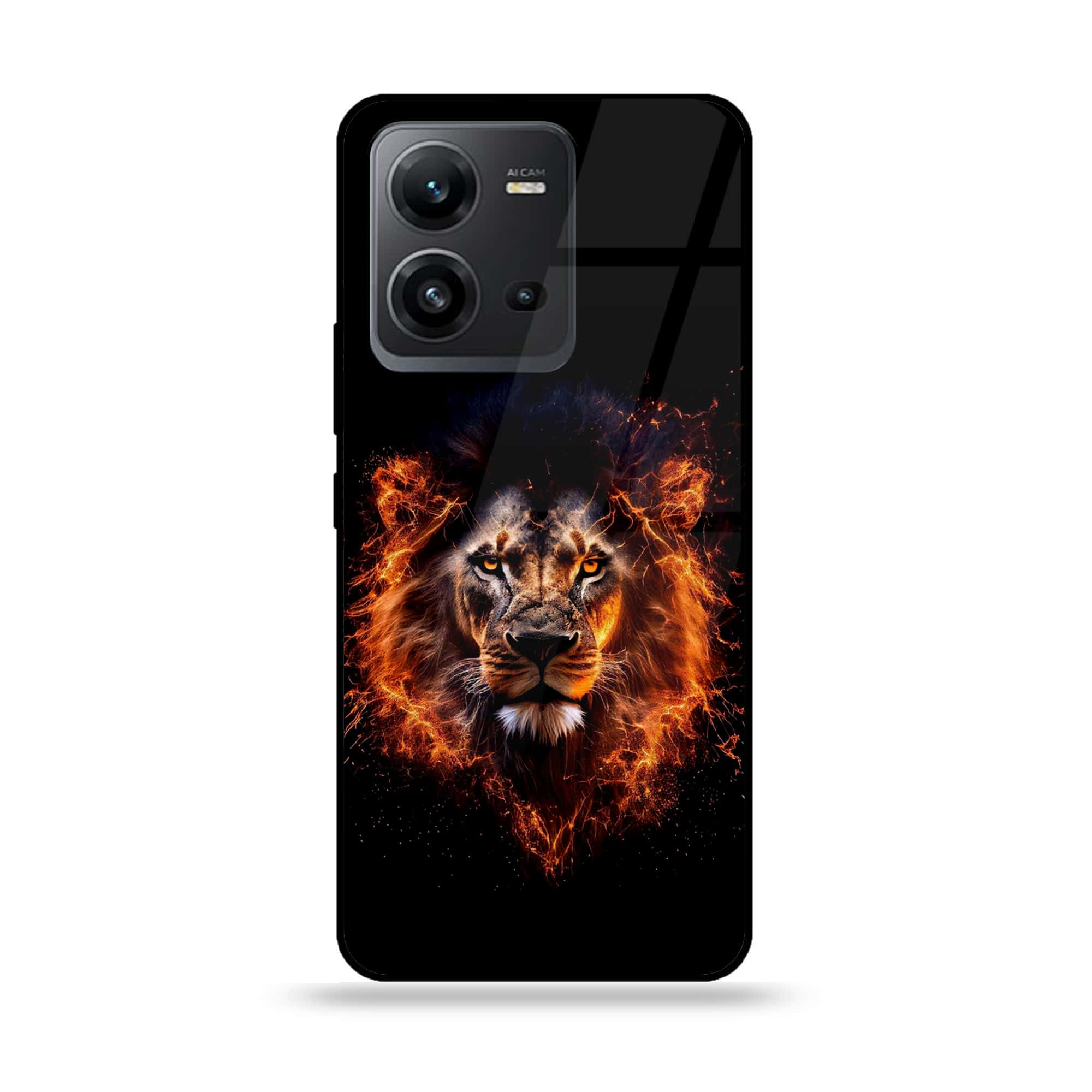 Vivo V25e - Tiger 2.0 Series - Premium Printed Glass soft Bumper shock Proof Case