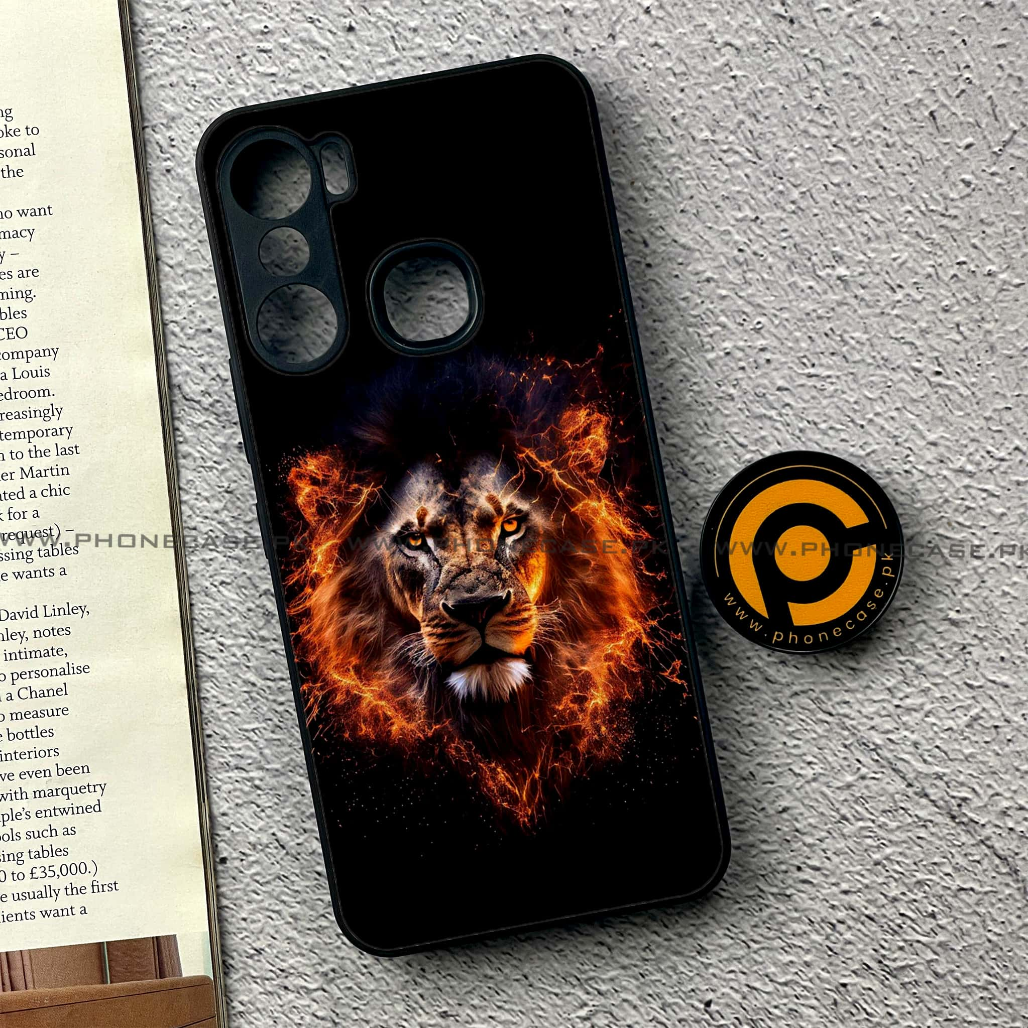 Infinix Hot 12 Pro - Tiger 2.0 Series - Premium Printed Glass soft Bumper shock Proof Case