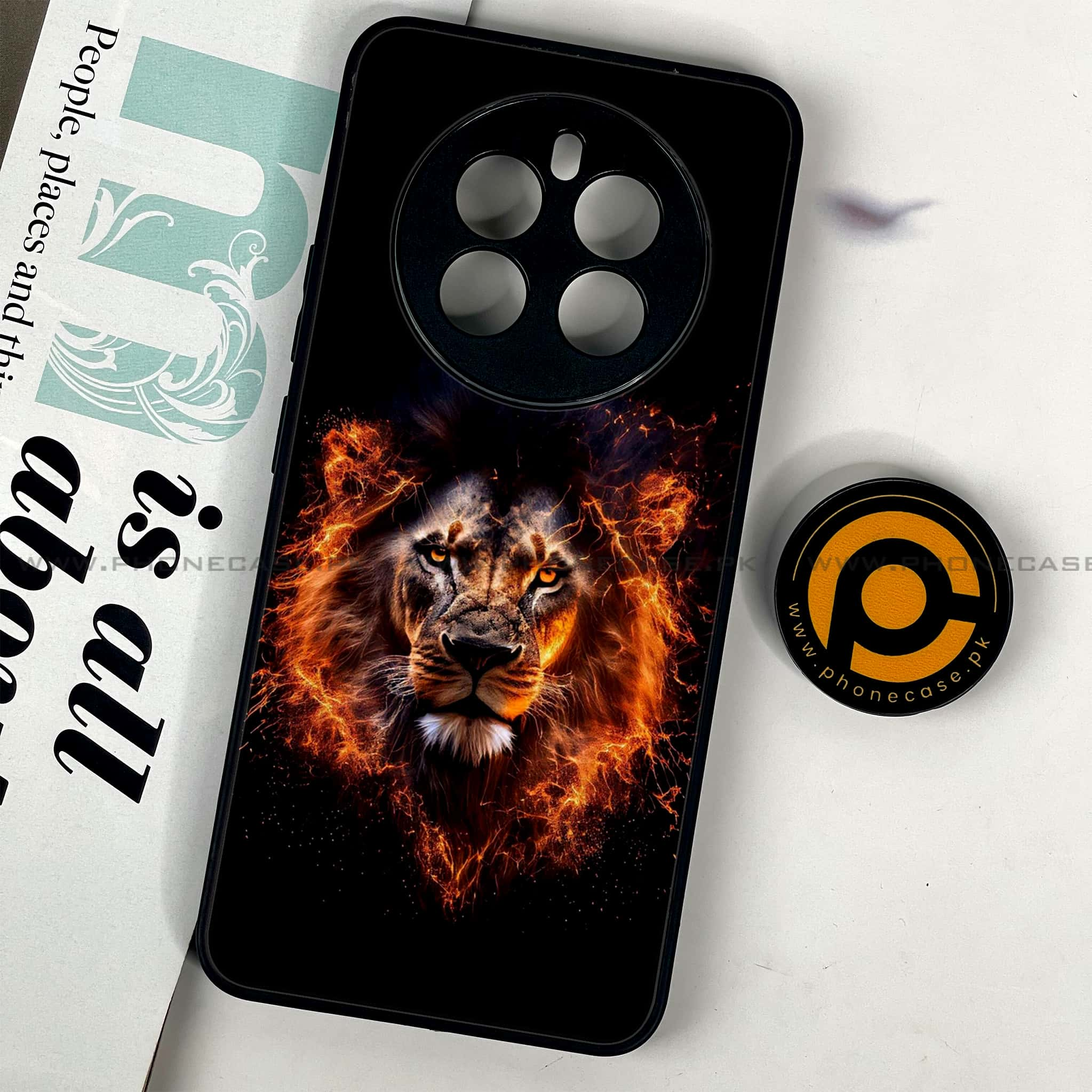 Realme 12 - Tiger 2.0 Series - Premium Printed Glass soft Bumper shock Proof Case