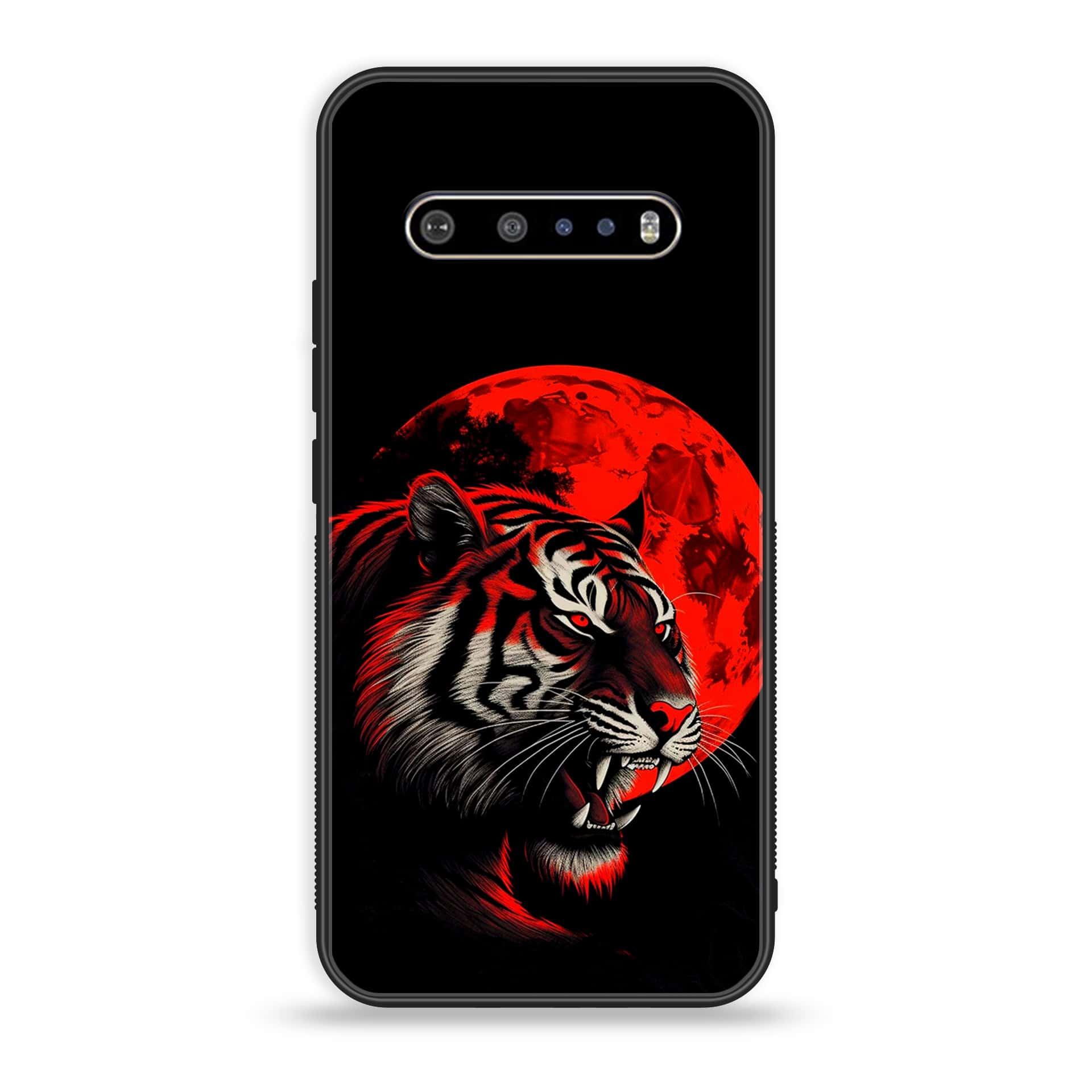 LG V60 Tiger 2.0 Series Premium Printed Glass soft Bumper shock Proof Case