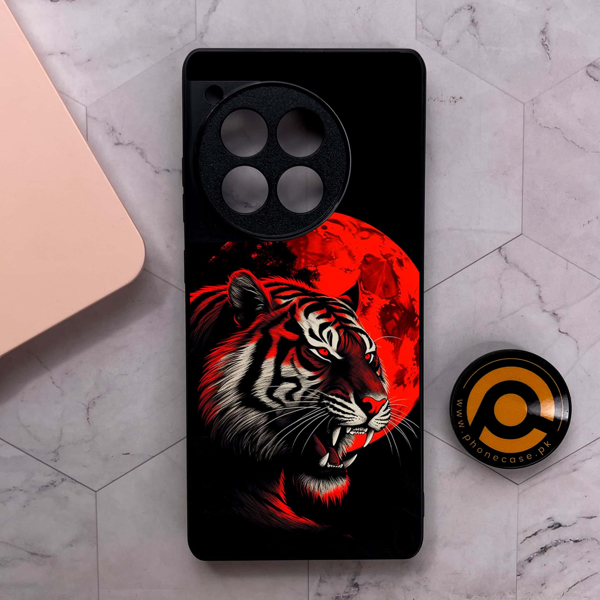 OnePlus 12R - Tiger 2.0 Series - Premium Metal Printed soft Bumper shock Proof Case