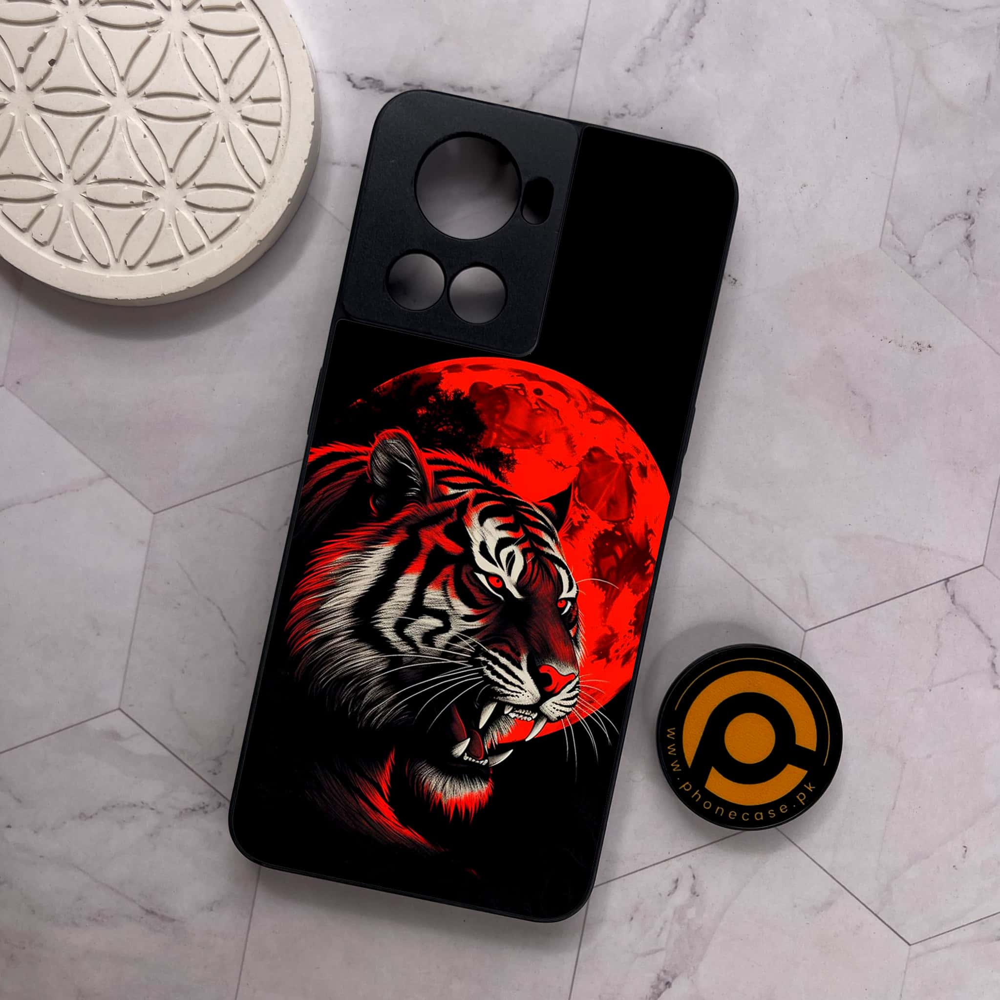 OnePlus 10R -  Tiger 2.0 Series - Premium Metal Printed soft Bumper shock Proof Case