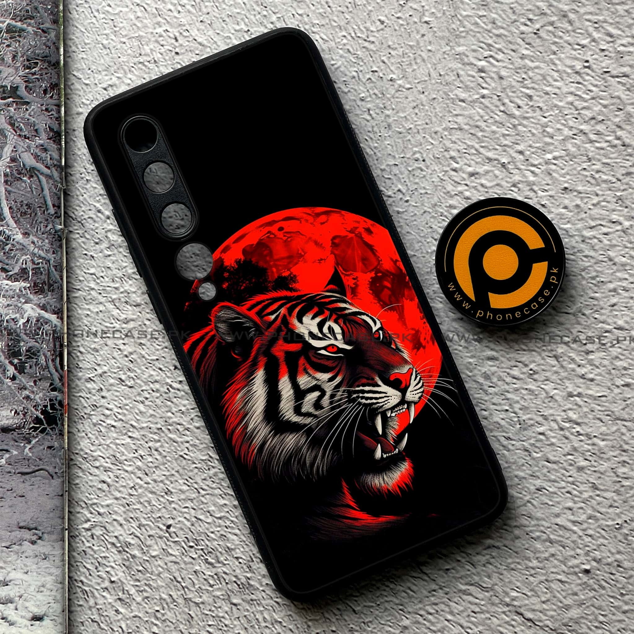 Xiaomi Mi 10 - Tiger 2.0 Series - Premium Printed Glass soft Bumper shock Proof Case