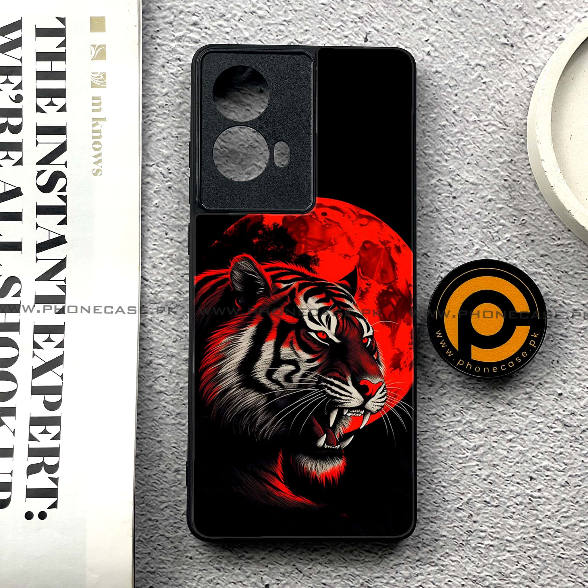 Moto G85 - Tiger 2.0 Series - Premium Printed Glass soft Bumper shock Proof Case