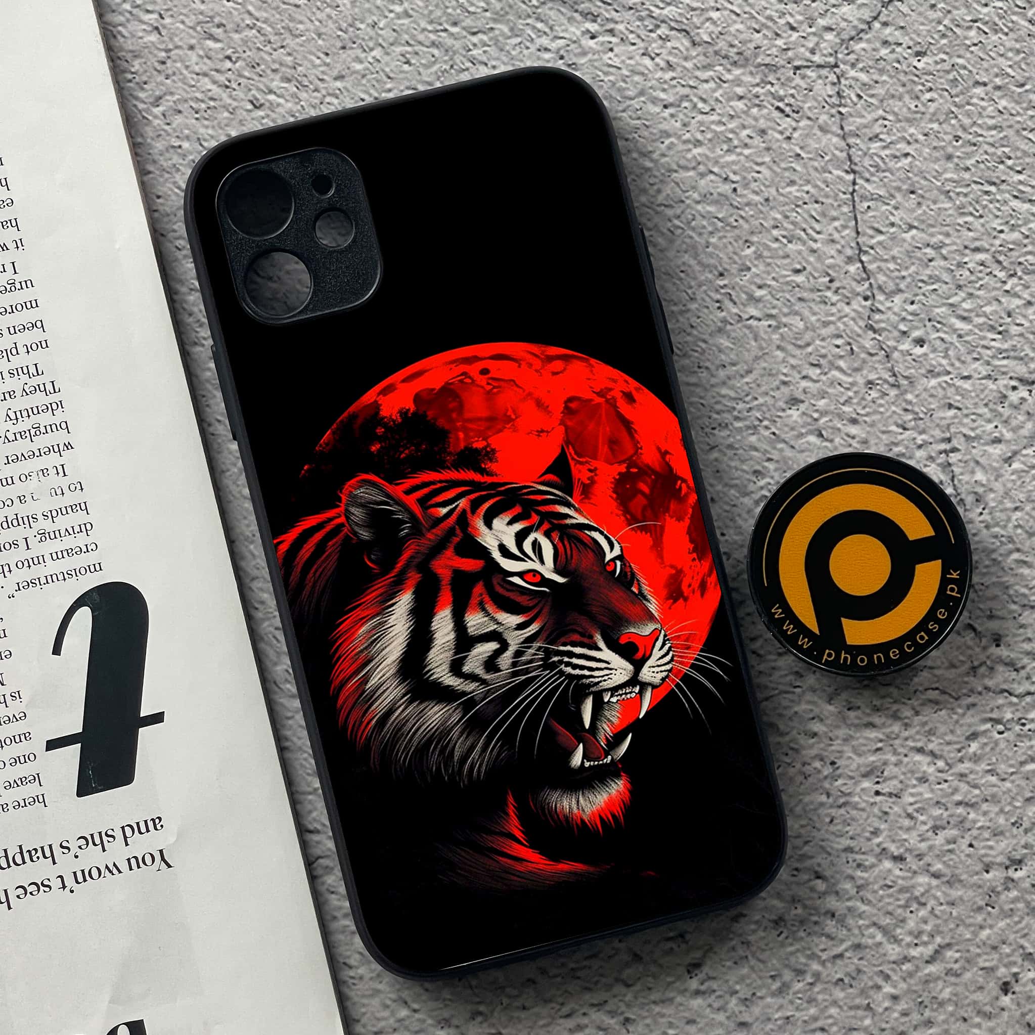 iPhone 11 Tiger Series 2.0 Premium Printed Glass soft Bumper shock Proof Case