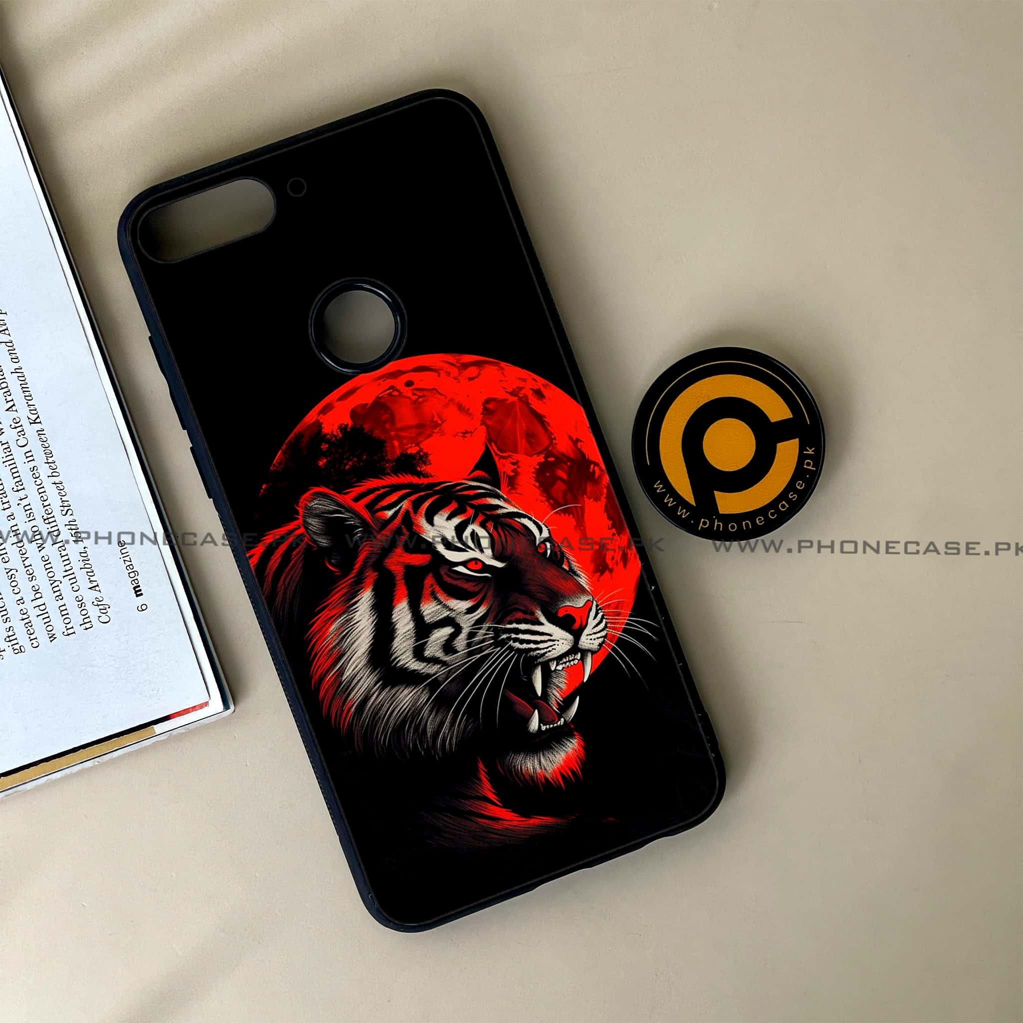 Huawei Y7 Prime (2018) - Tiger 2.0 Series - Premium Printed Glass soft Bumper shock Proof Case