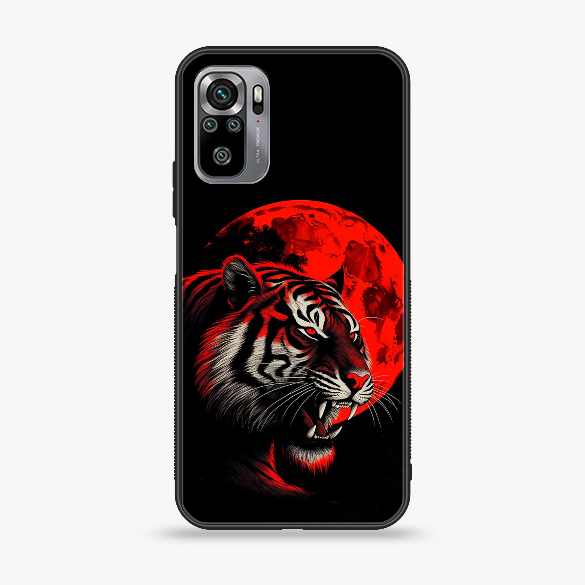 Xiaomi Redmi Note 10S- Tiger 2.0 Series - Premium Printed Glass soft Bumper shock Proof Case