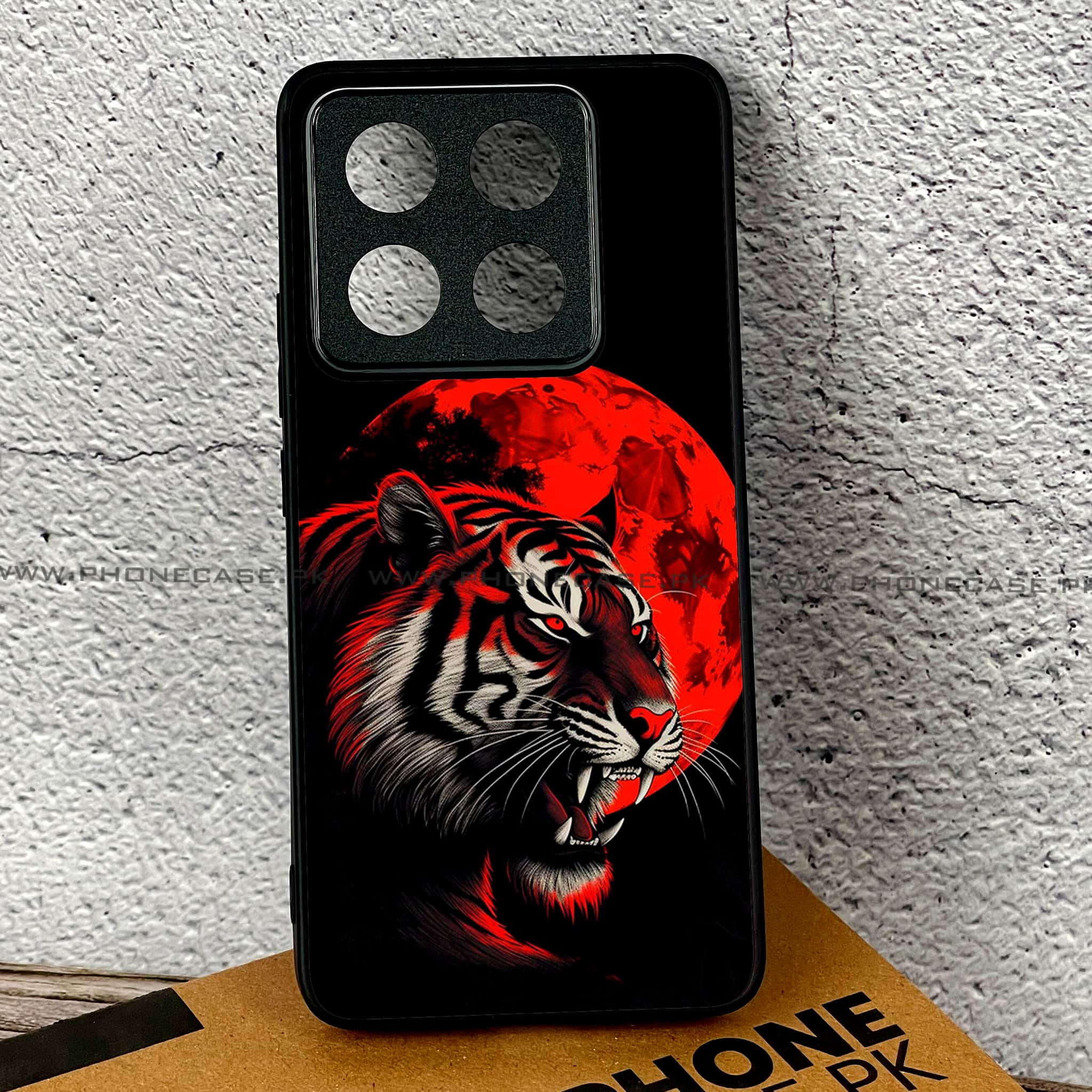 Xiaomi 14T - Tiger 2.0 Series - Premium Printed Glass soft Bumper shock Proof Case