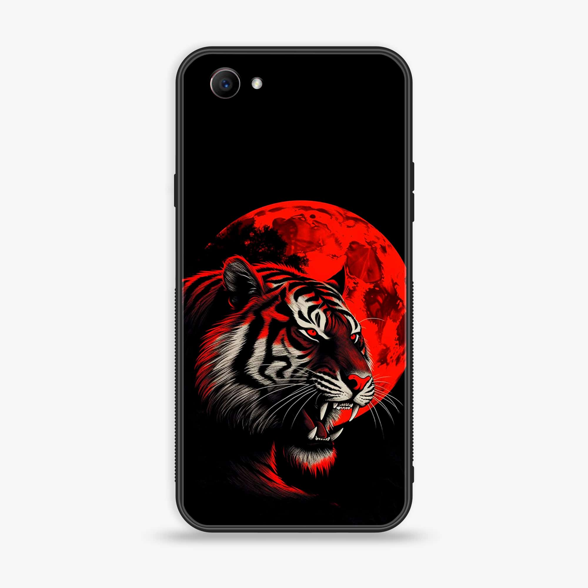 Oppo F7 Youth - Tiger 2.0 Series - Premium Printed Glass soft Bumper shock Proof Case