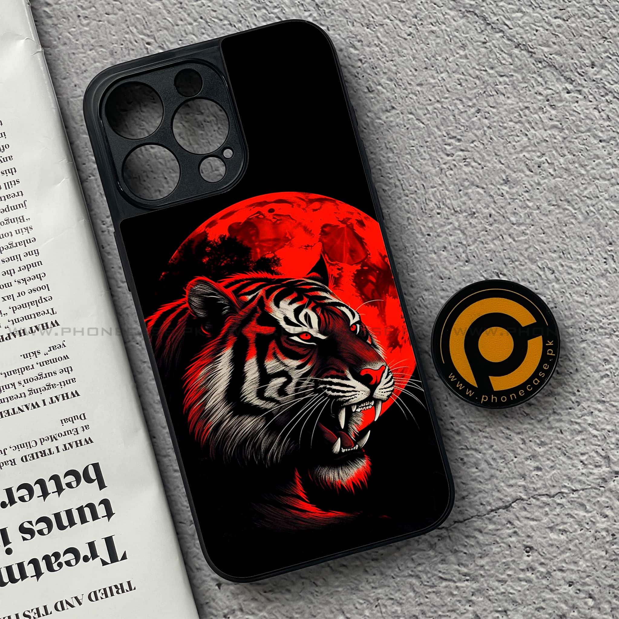 iPhone 15 Pro - Tiger 2.0 Series - Premium Metal Printed soft Bumper shock Proof Case