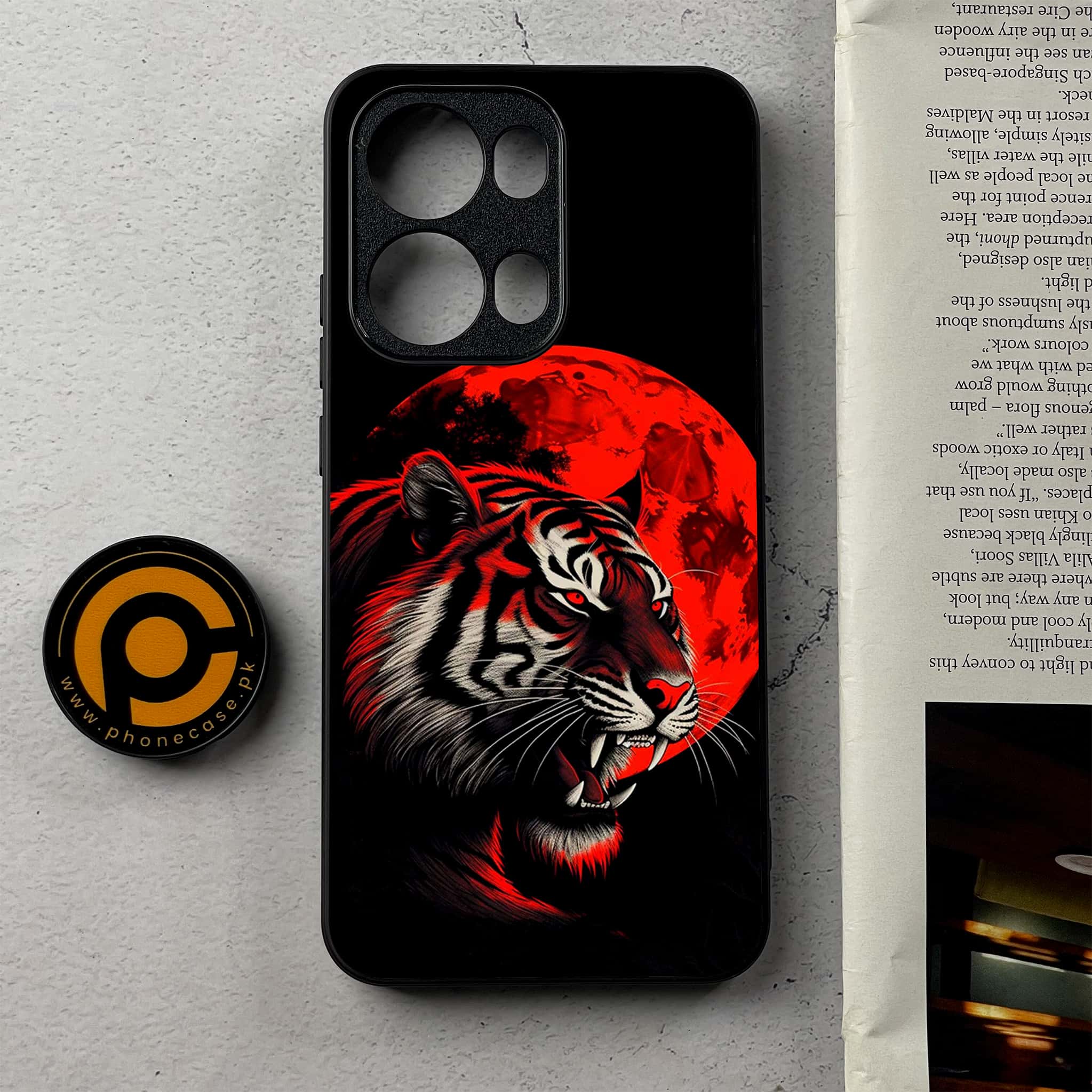 Oppo Reno 13 Pro - Tiger 2.0 Series - Premium Metal Printed Soft Bumper Shockproof Case