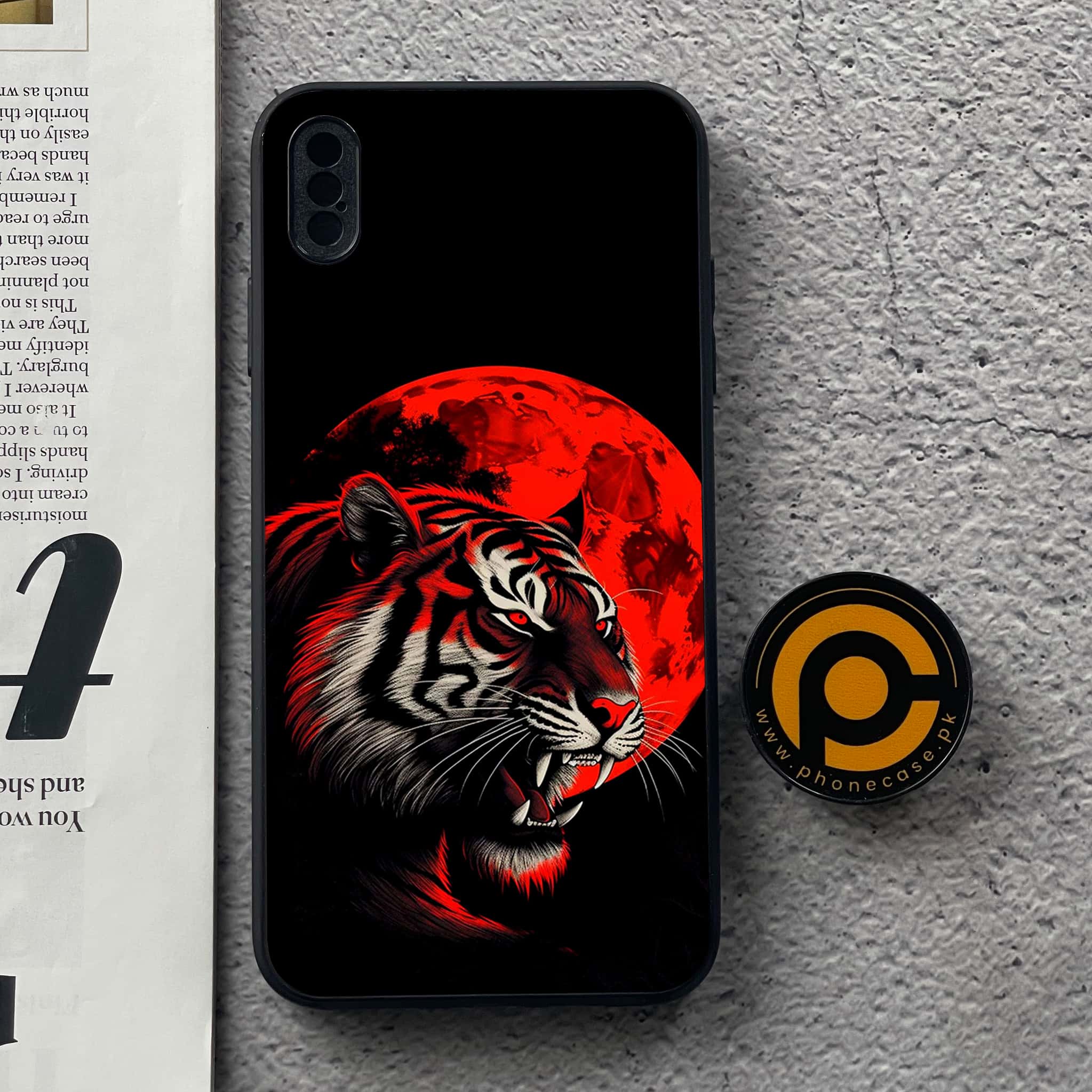 iPhone XS Max - Tiger Series 2.0 - Premium Metal Printed soft Bumper shock Proof Case