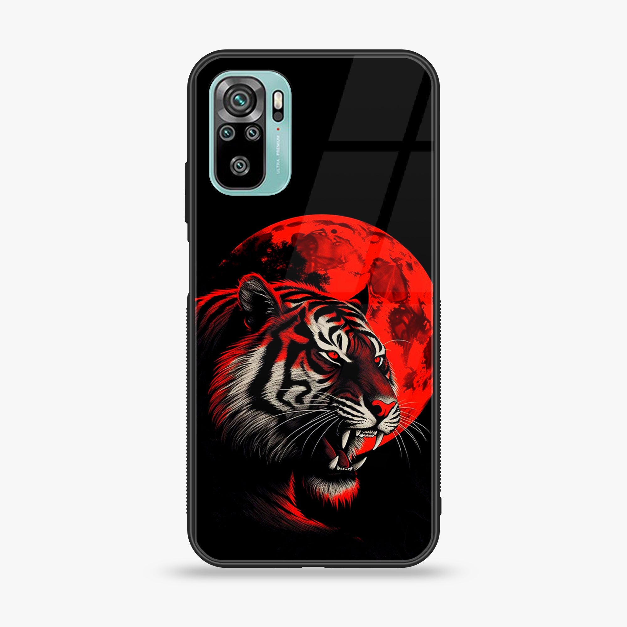 Redmi 10 - Tiger 2.0 Series - Premium Printed Glass soft Bumper shock Proof Case