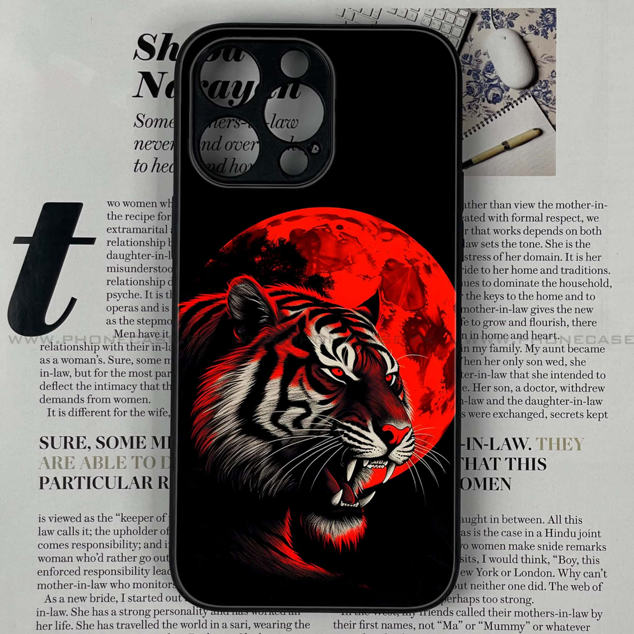 iPhone 14 Pro Max - Tiger Series 2.0 - Premium Printed Glass soft Bumper shock Proof Case