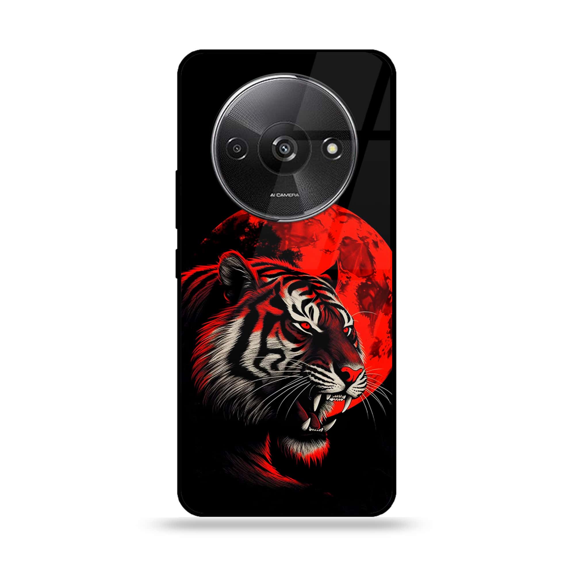 Xiaomi Redmi A3 - Tiger 2.0 Series - Premium Printed Glass soft Bumper shock Proof Case